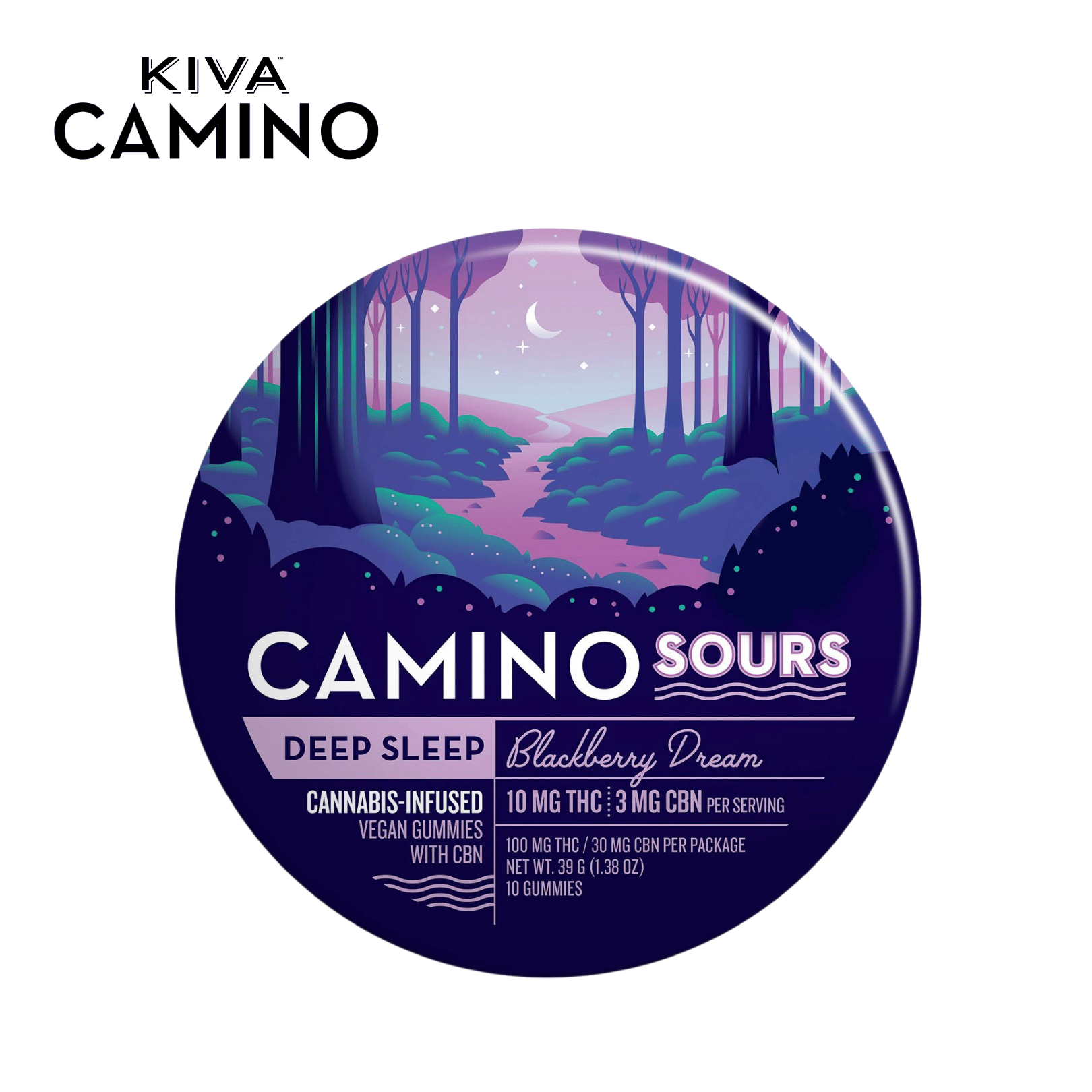 Camino Sours - Blackberry Dream CBN 'Sleep' - Gummies 10:3 THC / CBN - 100mg - Kiva -  - $19.99 - Edibles