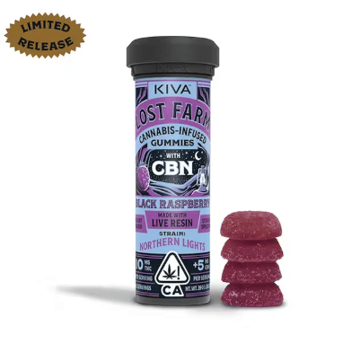 Lost Farm Black Raspberry 10:5 CBN Gummies - Kiva Confections -  - $24 - Edible