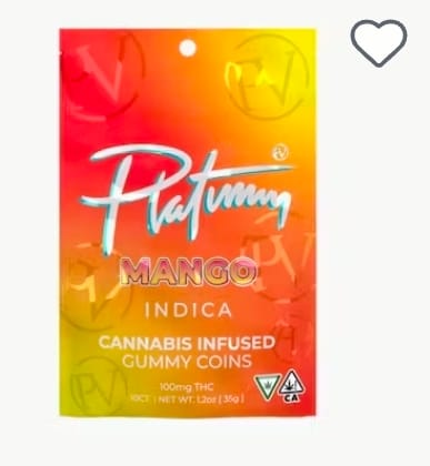 Platinum Vape - 100mg Distillate Gummy - Mango - Indica - Platium -  - $14.99 - Edibles