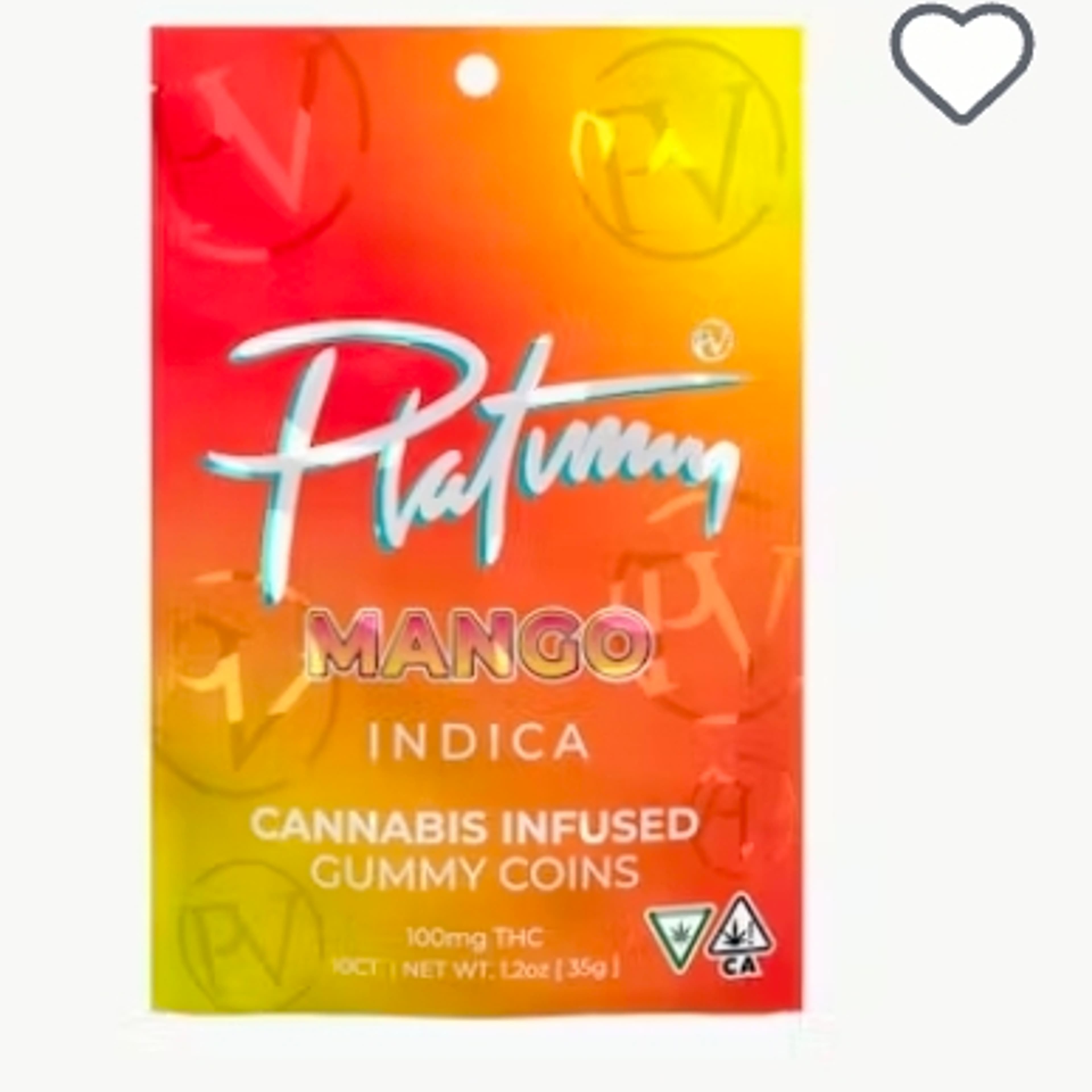 Platinum Vape - 100mg Distillate Gummy - Mango - Indica - Platium - - $14.99 - Edibles