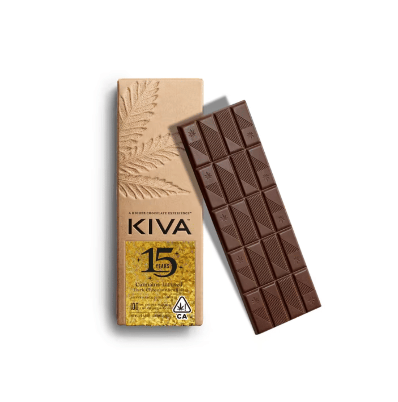 Dark Chocolate Sea Salt - 100mg Bar - Kiva - 100mg Chocolate Bar Hybrid - $25 - Edibles