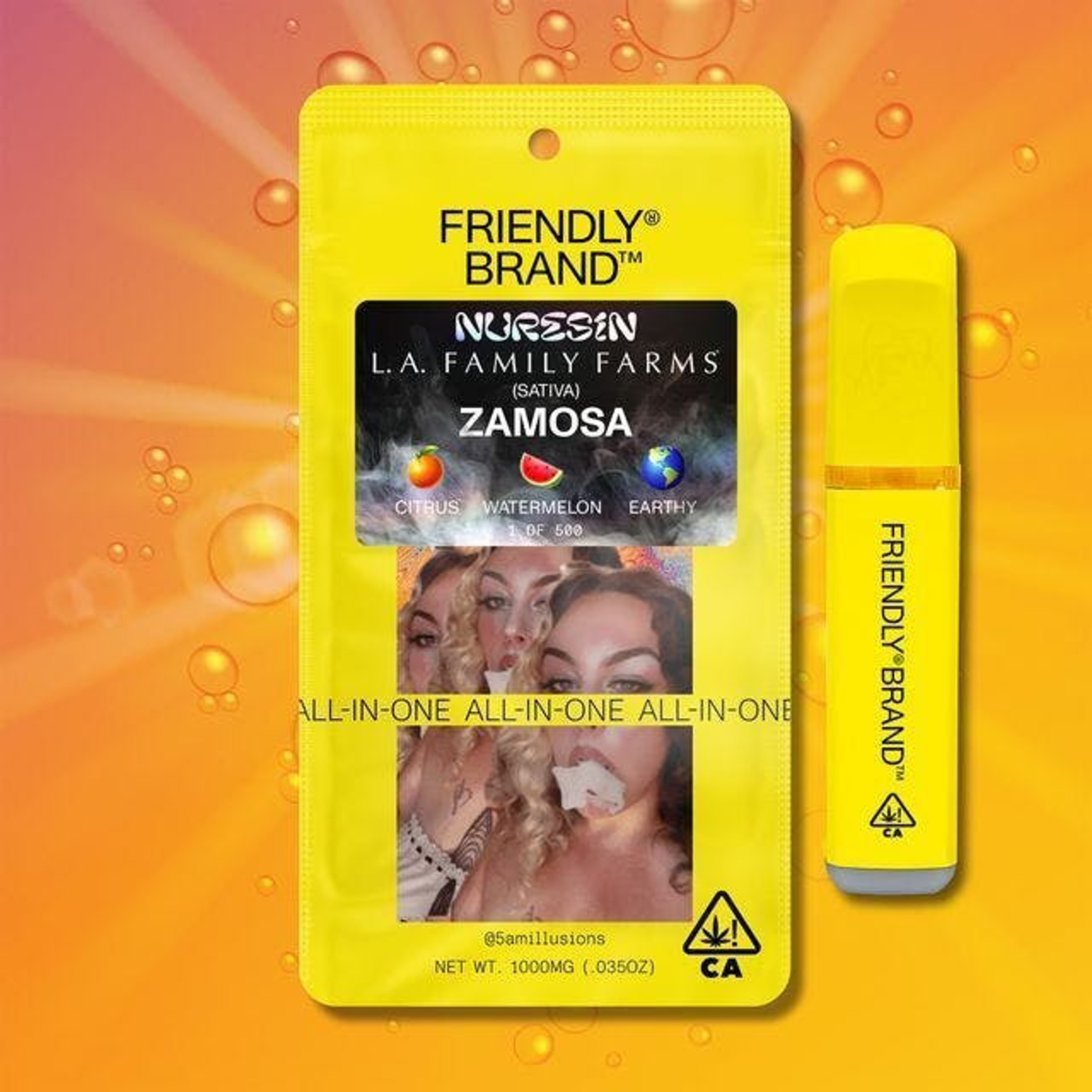 Zamosa (S) Live Resin - 1g AIO - Friendly Brand - Zamosa (S) - $39.06 - Cartridges