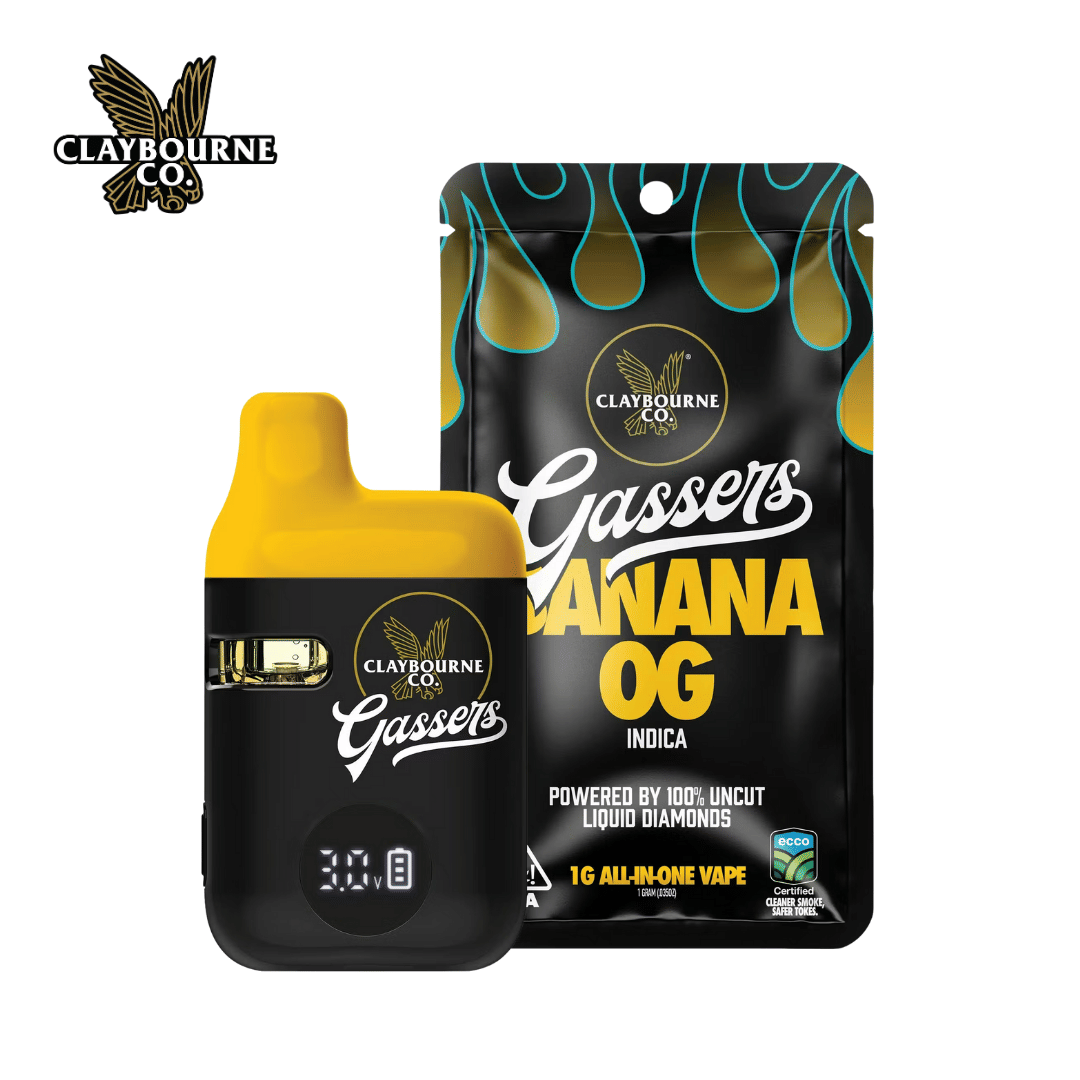 Claybourne Co - Banana OG - Gassers - All-In-One Liquid Diamonds Vape - 1g - Claybourne Co. - Banana OG - $29.99 - Disposable Vapes