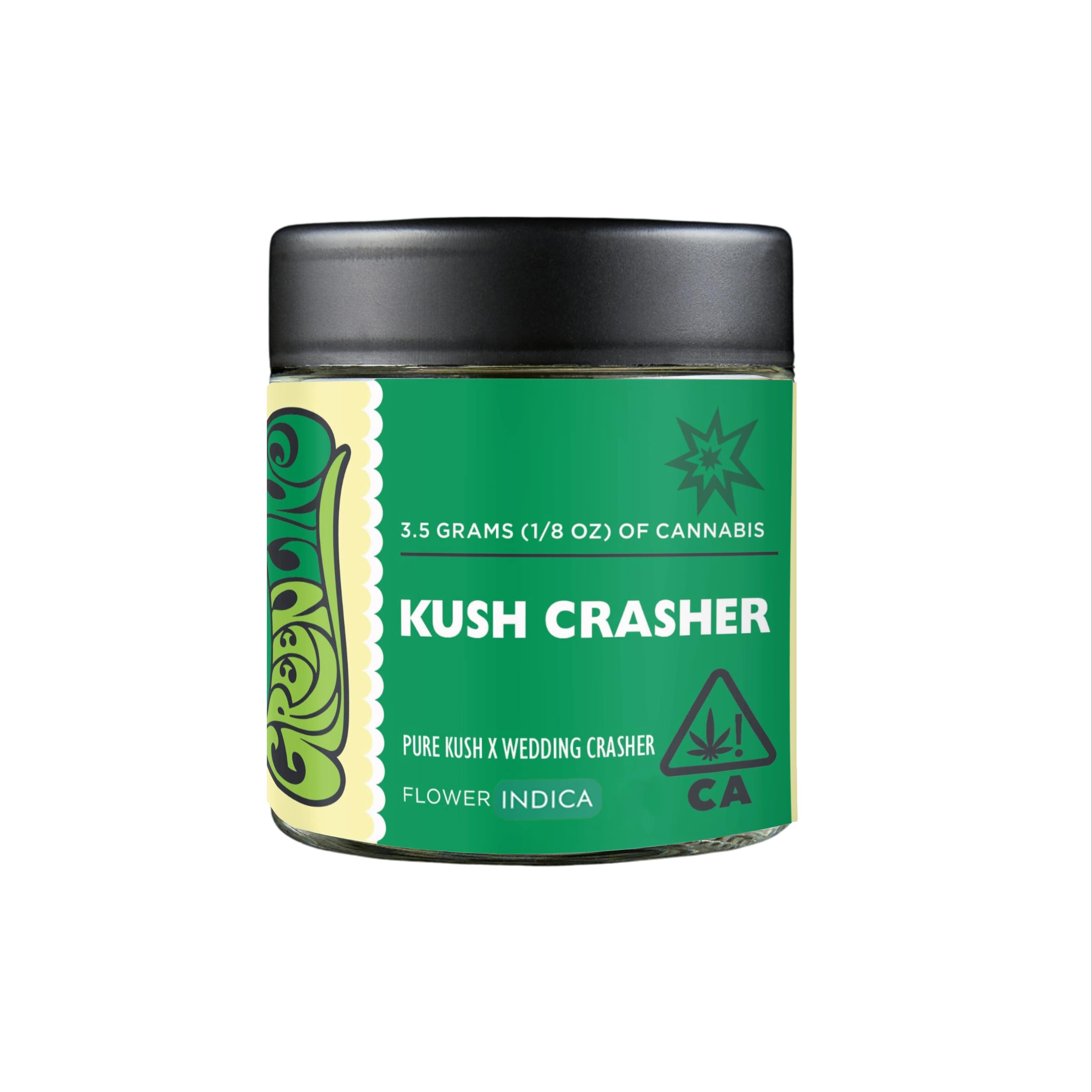 Greenline: Kush Crasher - 1/8 oz - Indoor - Indica - 3.5g - Greenline - - $50 - Indoor Flower