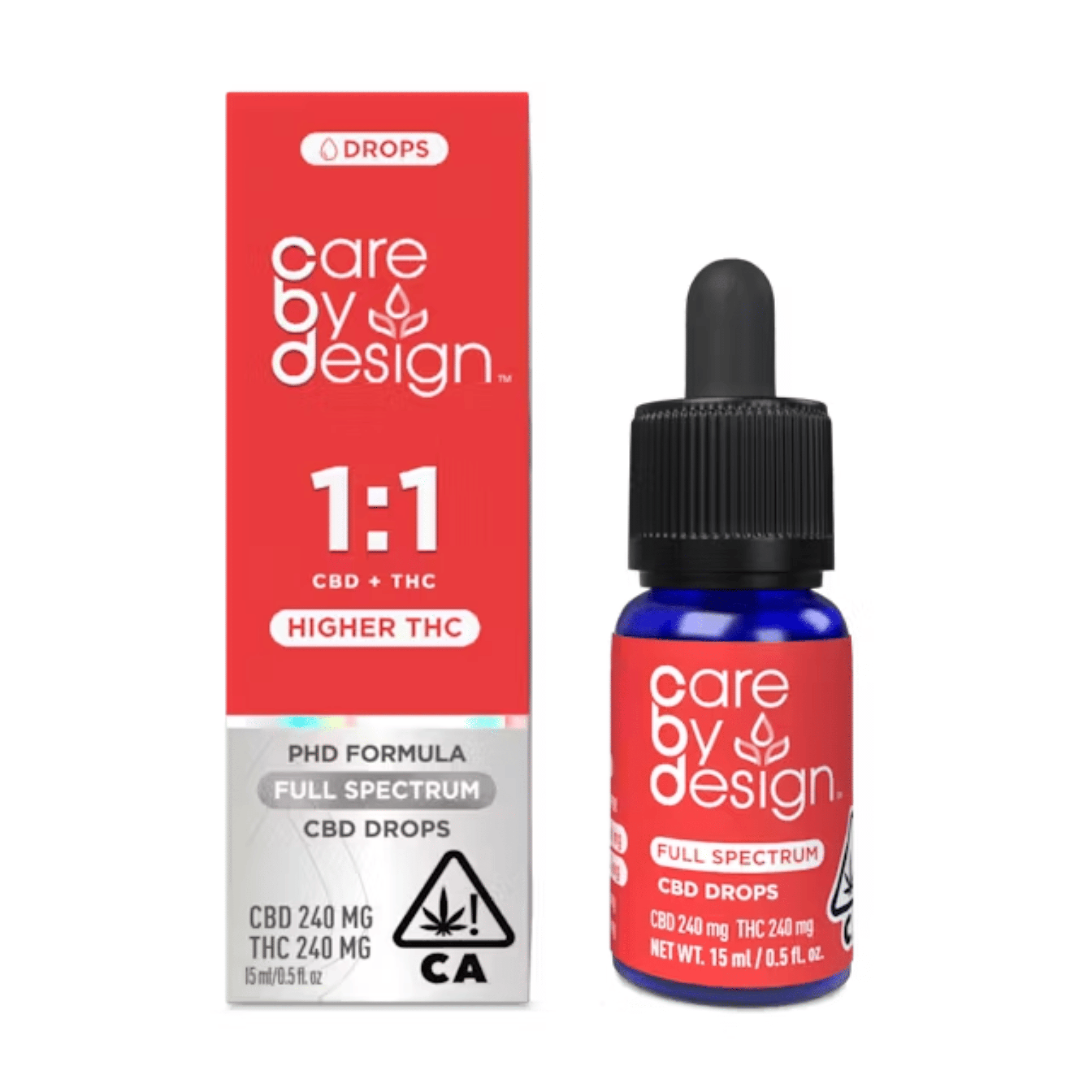 1:1 Full Spectrum CBD + THC Drops - 15ml - Care By Design -  - $45 - Tincture