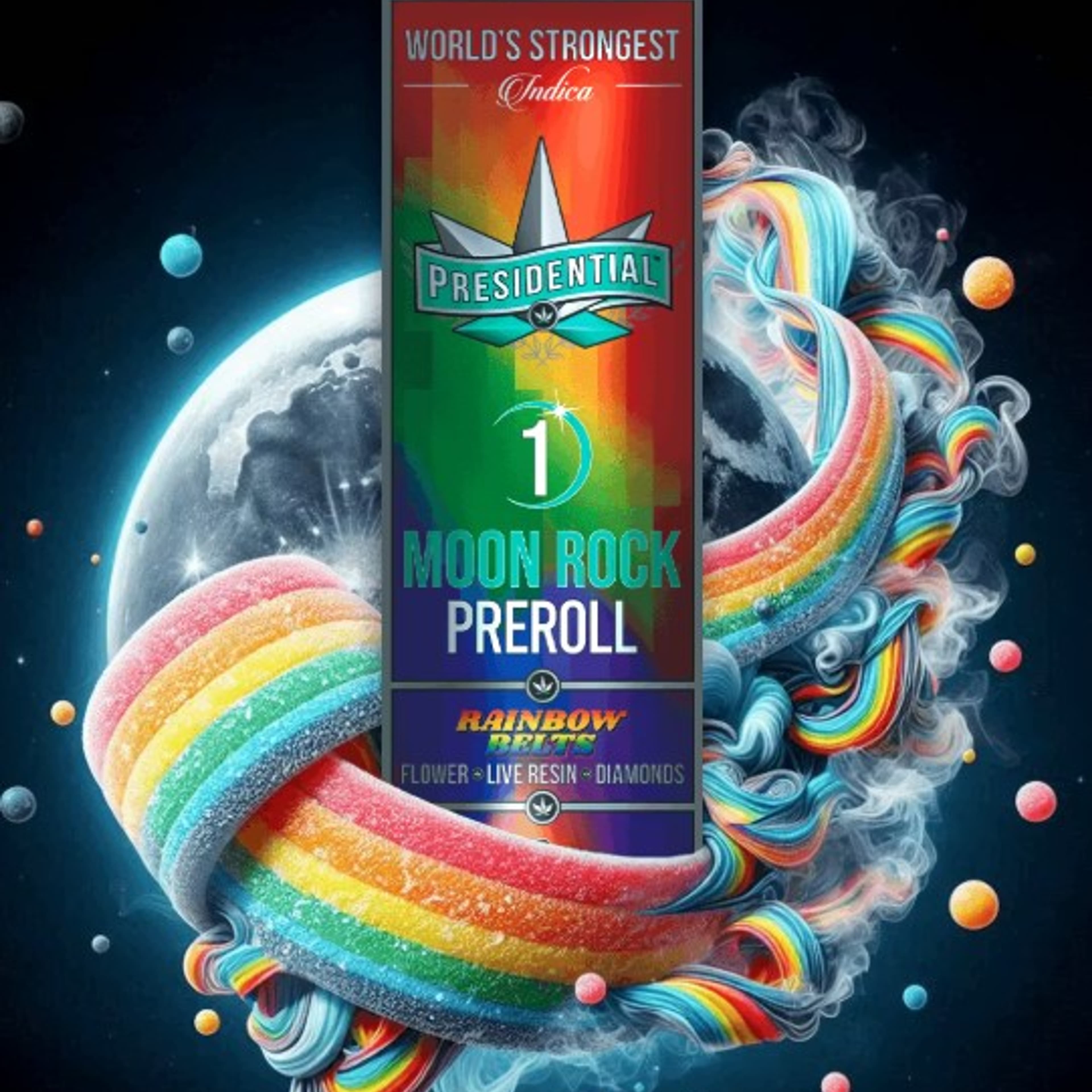 Presidential - Rainbow Belts - Moon Rock Pre-Roll - 1g - Presidential - Pre-Roll - $12.99 - Pre-Rolls