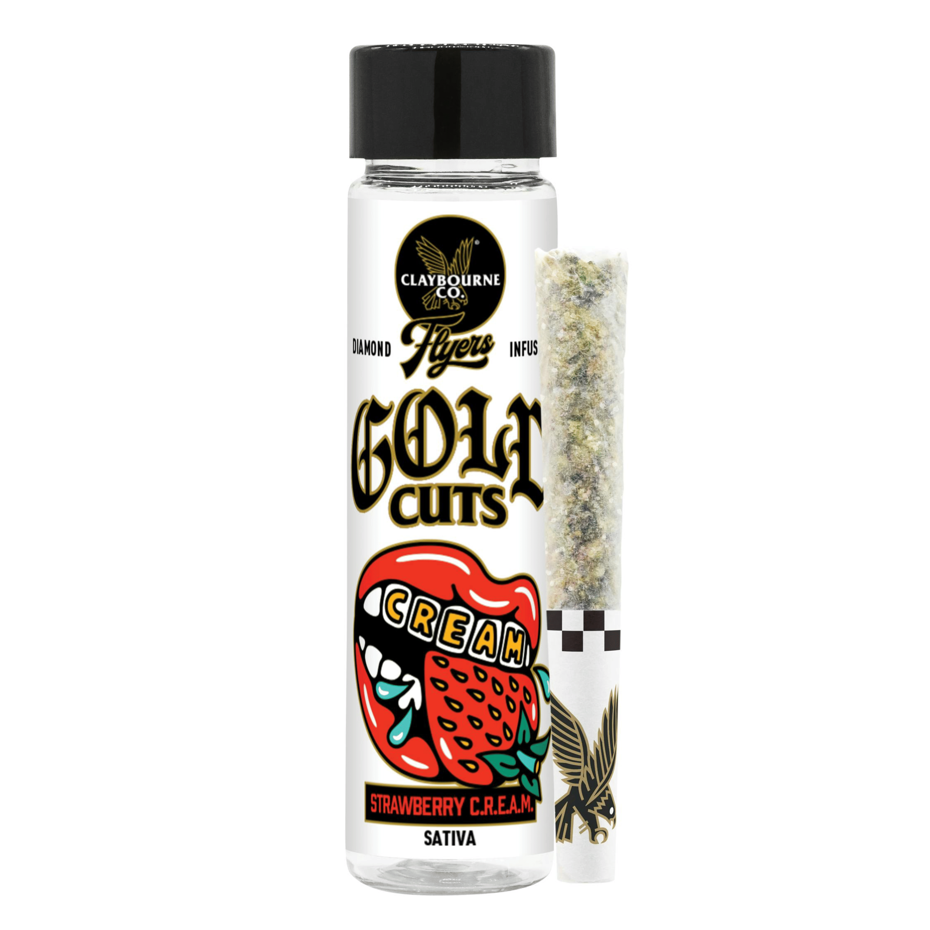 Flyers | Strawberry C.R.E.A.M Diamond Infused Pre Rolls (0.5g x 2) - 1g - Claybourne Co. -  - $20 - Infused Pre-Rolls