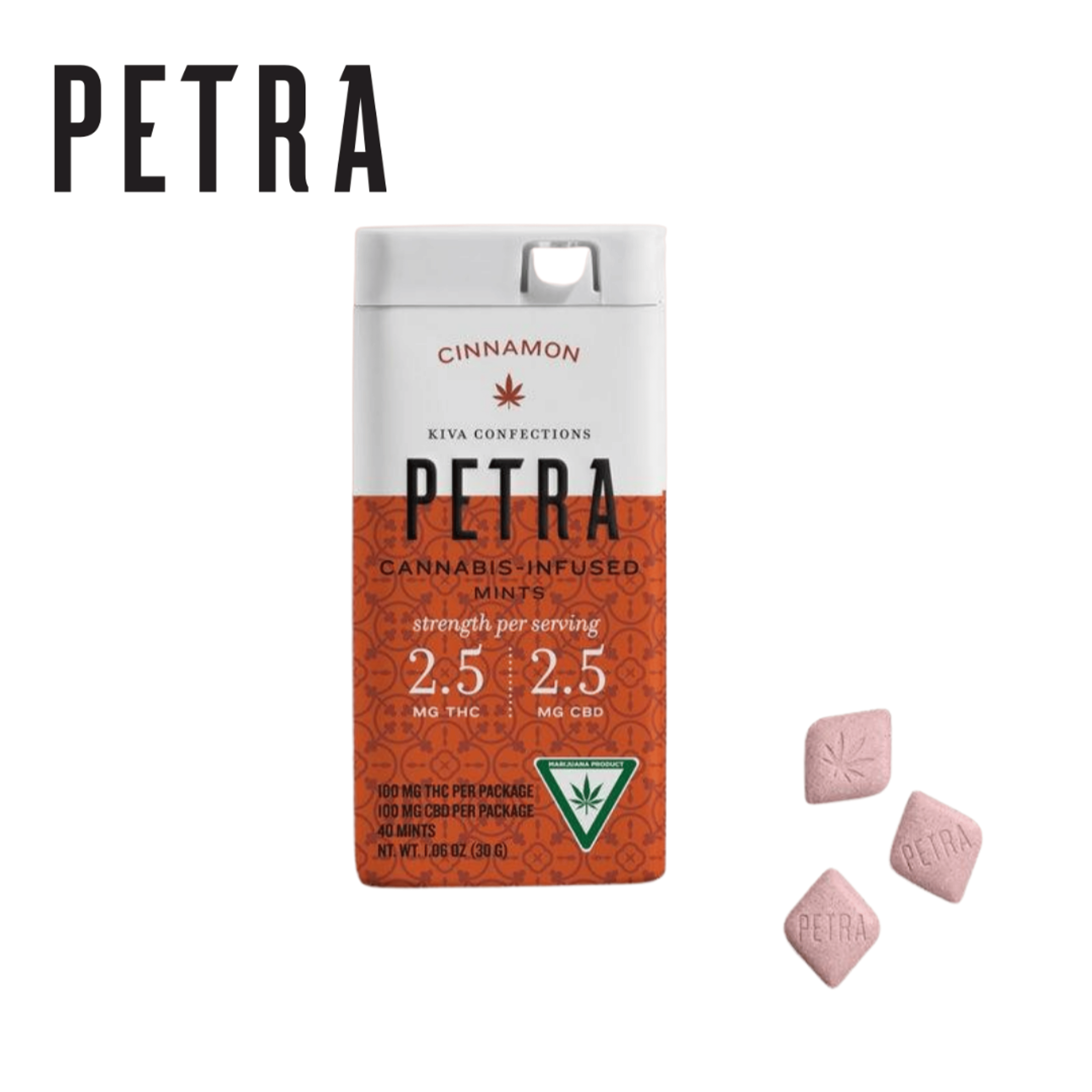 Petra - Cinnamon 1:1 THC/CBD - 100mg THC + 100mg CBD - Kiva - - $22.99 - Edibles