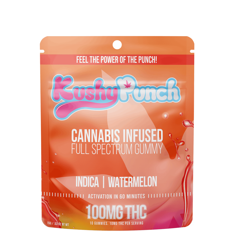 Indica Watermelon Gummies (100Mg) (10Pk) - Kushy Punch - null - $12 - Edible
