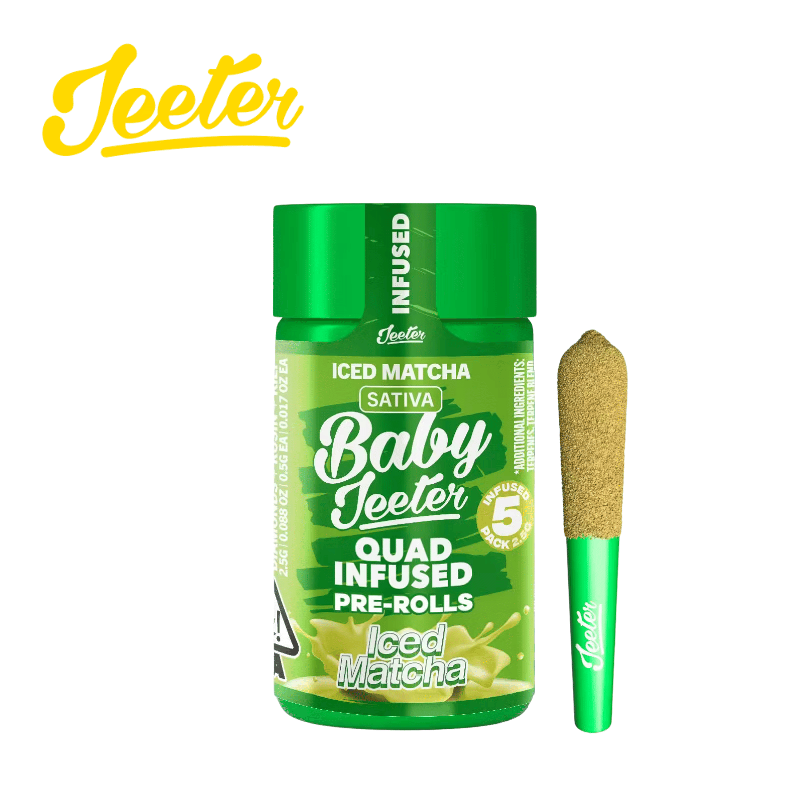 Baby Jeeter - Ice Matcha - 5 Pre-Roll Pack - 2.5g - Jeeter - Iced Matcha (5) Half Gram Joints - $29.99 - Pre-Roll Packs