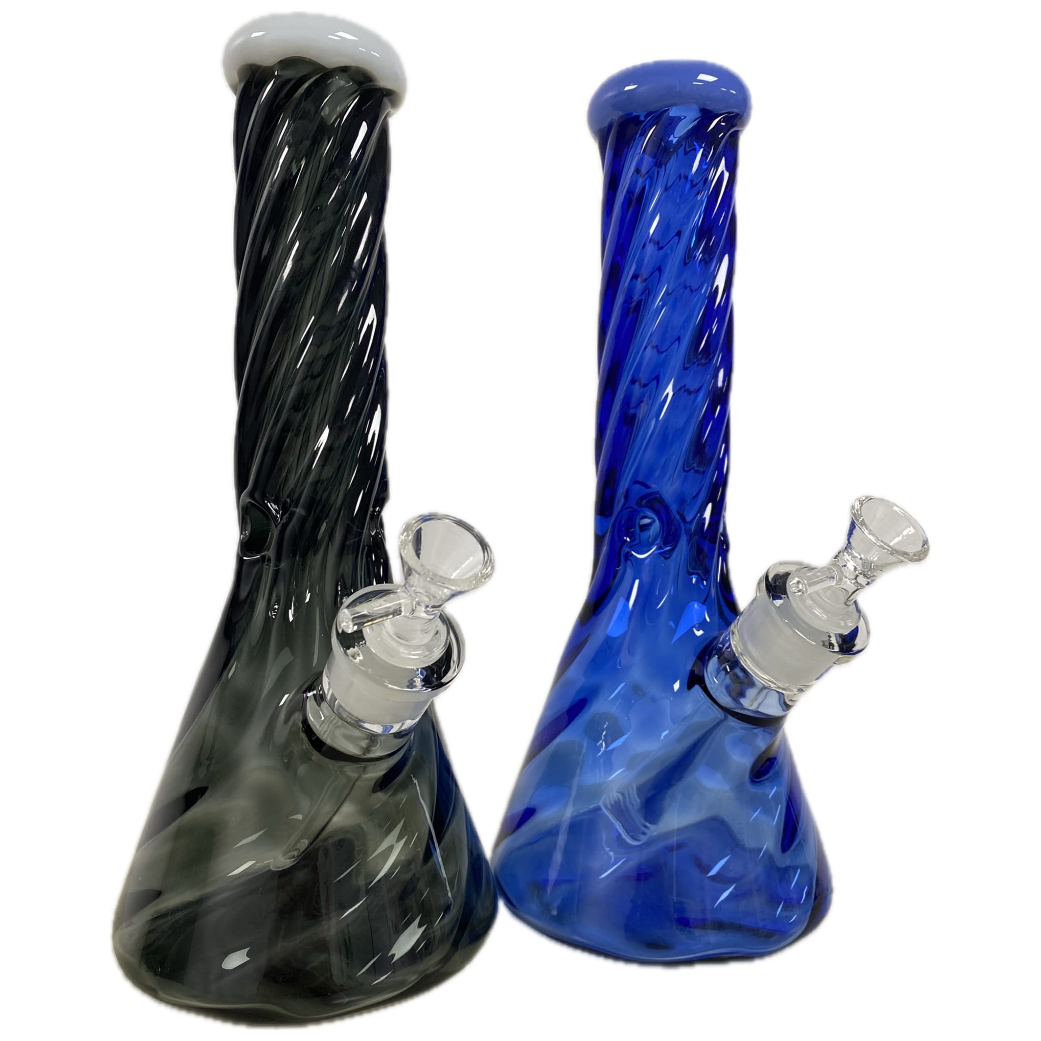 11" Twisted Glass Solid Beaker Bong (Assorted Colors) - 14mm - Glass and Accessories -  - $40 - Paraphernalia