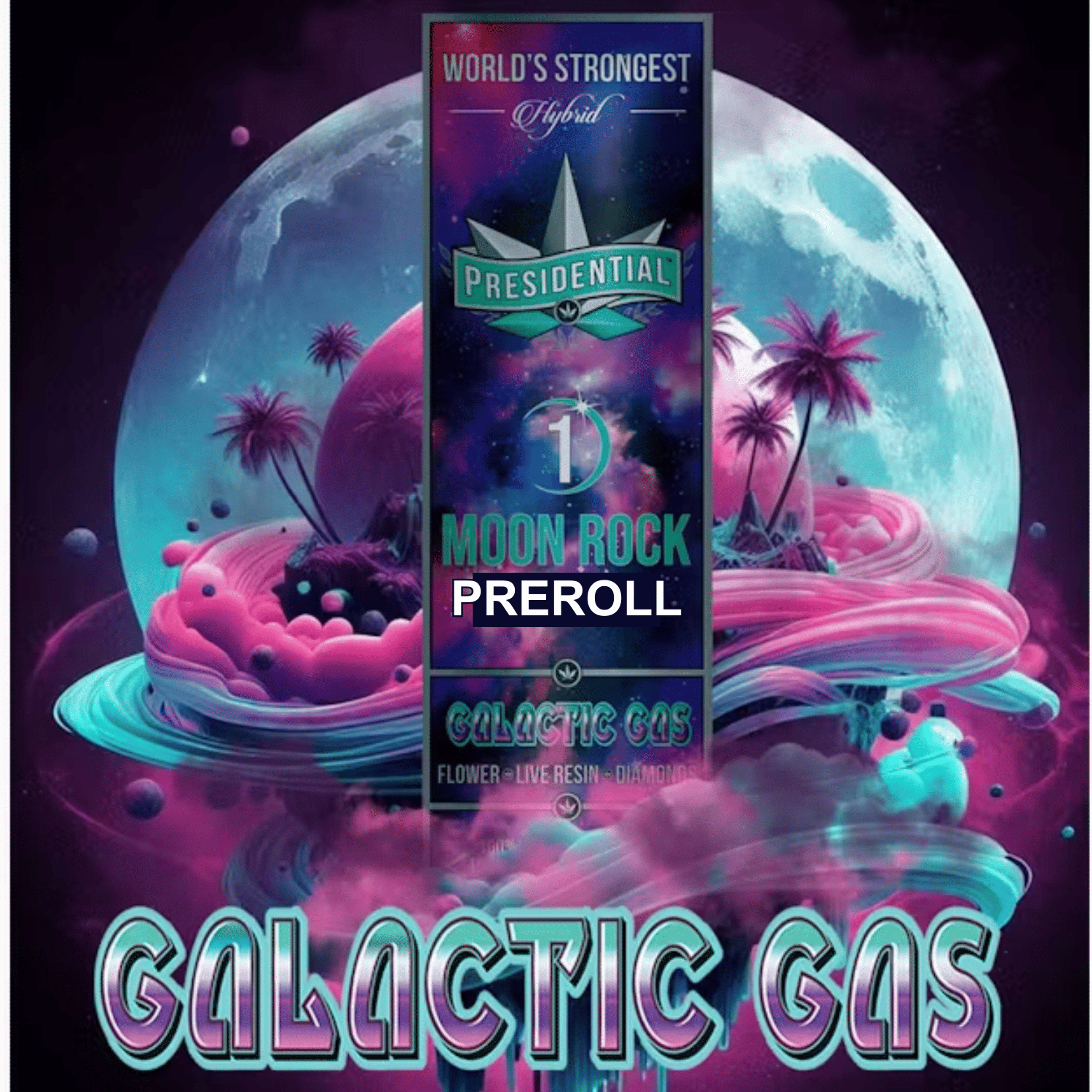 Galactic Gas Moon Rock Preroll 1g - Presidential - - $15.24 - Preroll