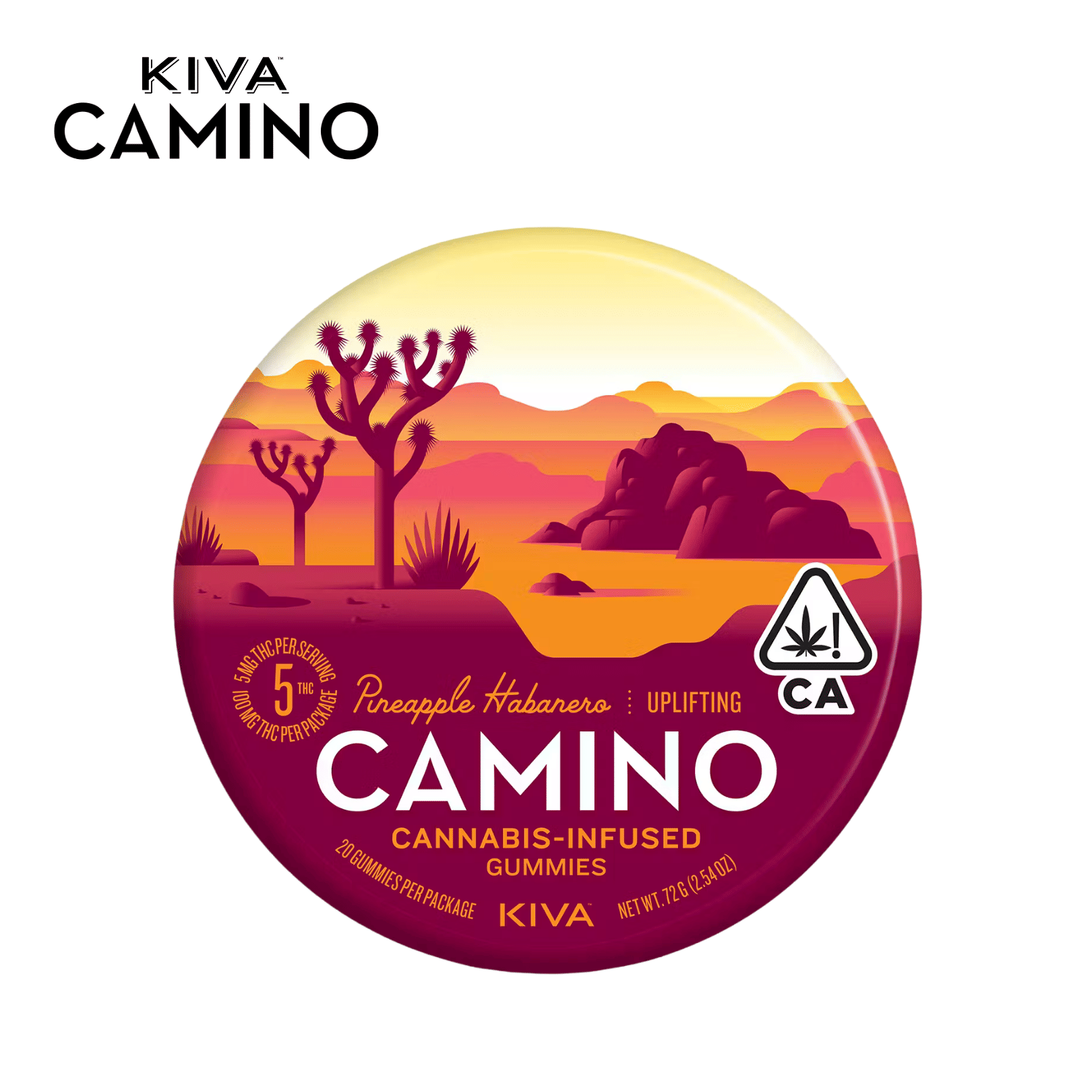 Camino - Pineapple Habanero 'Uplifting' - Gummies - 100mg - Kiva -  - $17.99 - Edibles