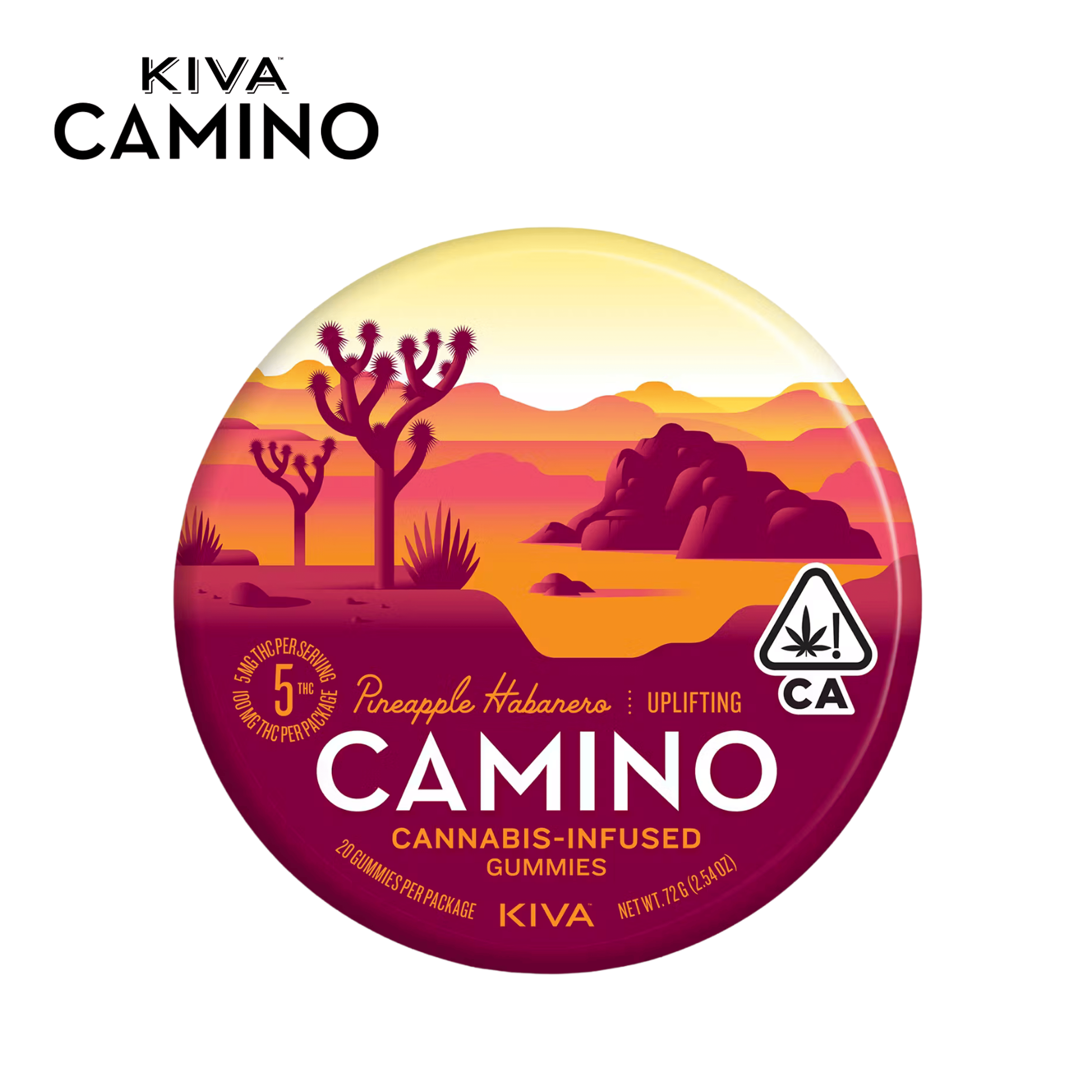 Camino - Pineapple Habanero 'Uplifting' - Gummies - 100mg - Kiva - - $17.99 - Edibles