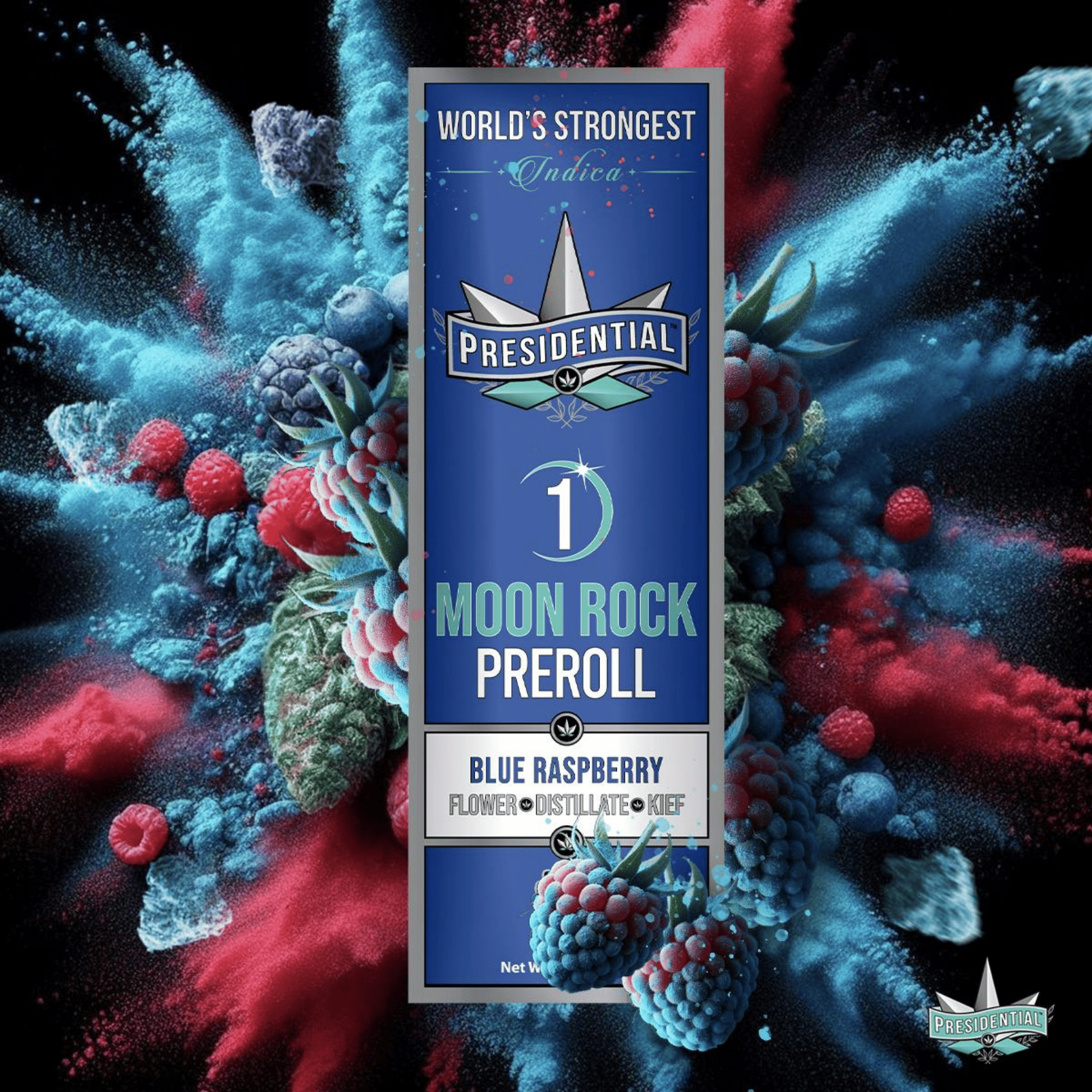 Presidential - Blue Raspberry - Moon Rock Pre-Roll - 1g - Presidential - Blue Raspberry - $12.99 - Pre-Rolls