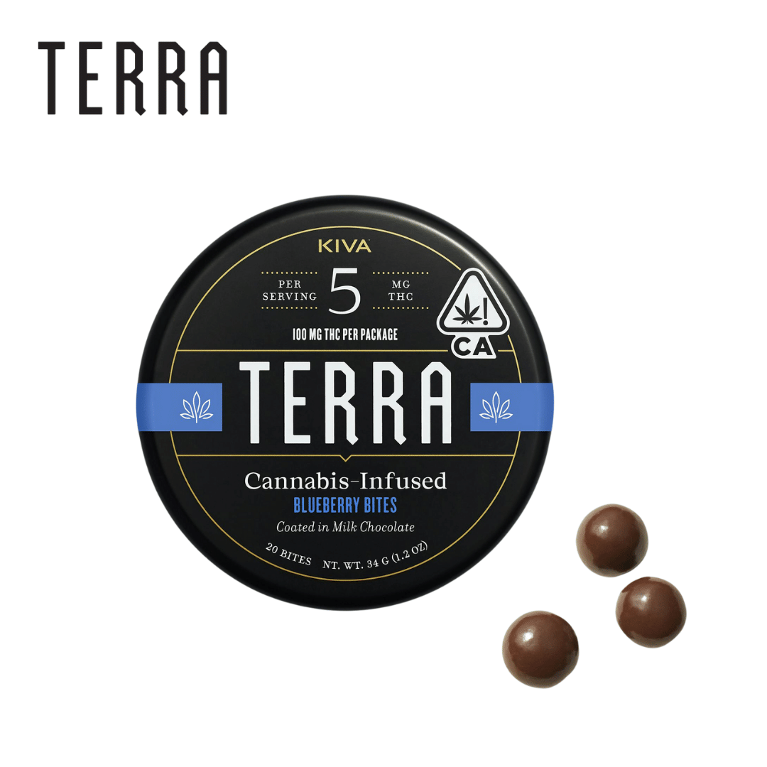 Kiva Terra Bites - Blueberries Coated in Milk Chocolate -100mg - Kiva -  - $23.99 - Edibles