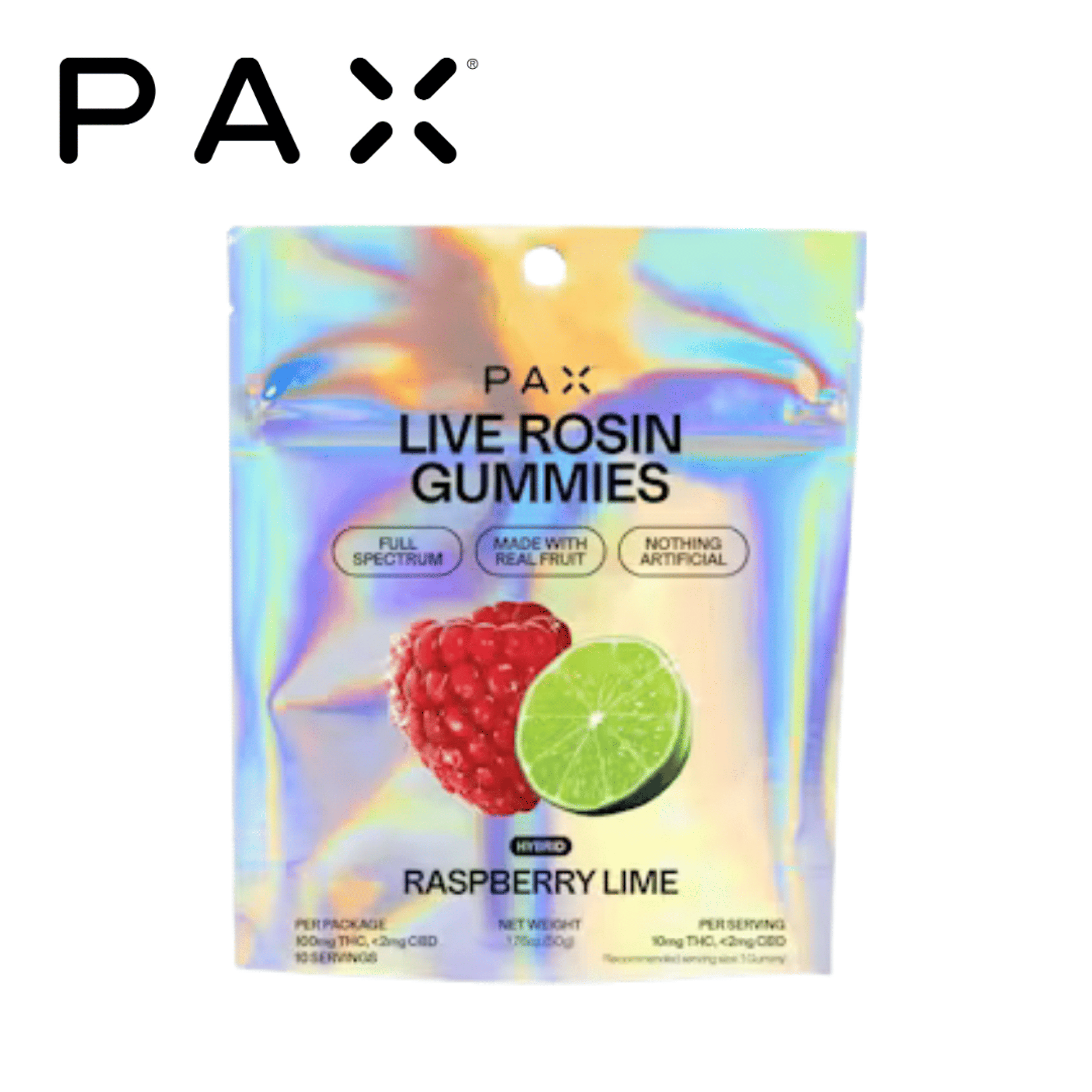 PAX - Raspberry Lime - Live Rosin Gummies - 100mg - PAX - - $16.99 - Edibles