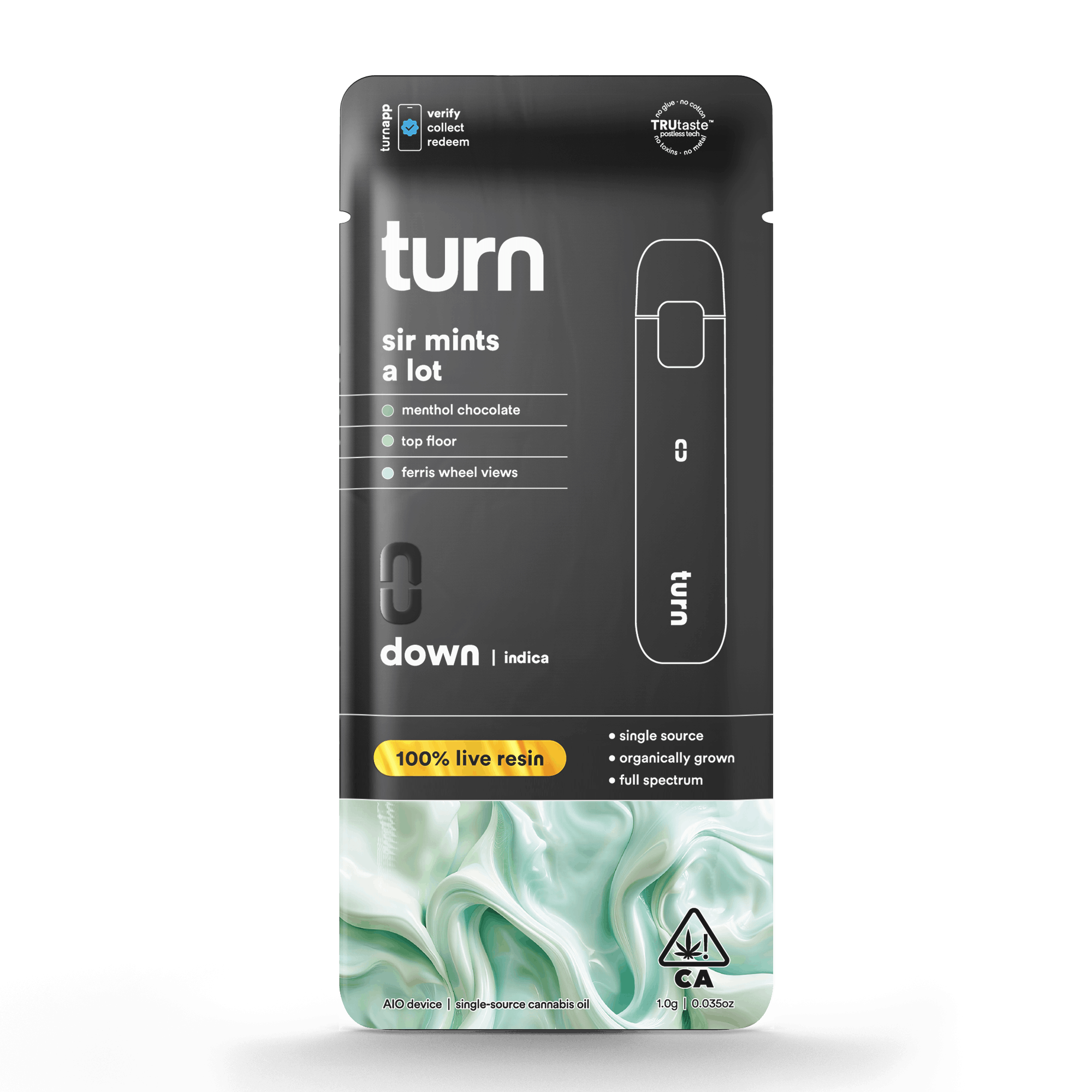 Sir Mints A Lot 1g Live Resin AIO Vape - turn -  - $41 - Ready To Use Vapes