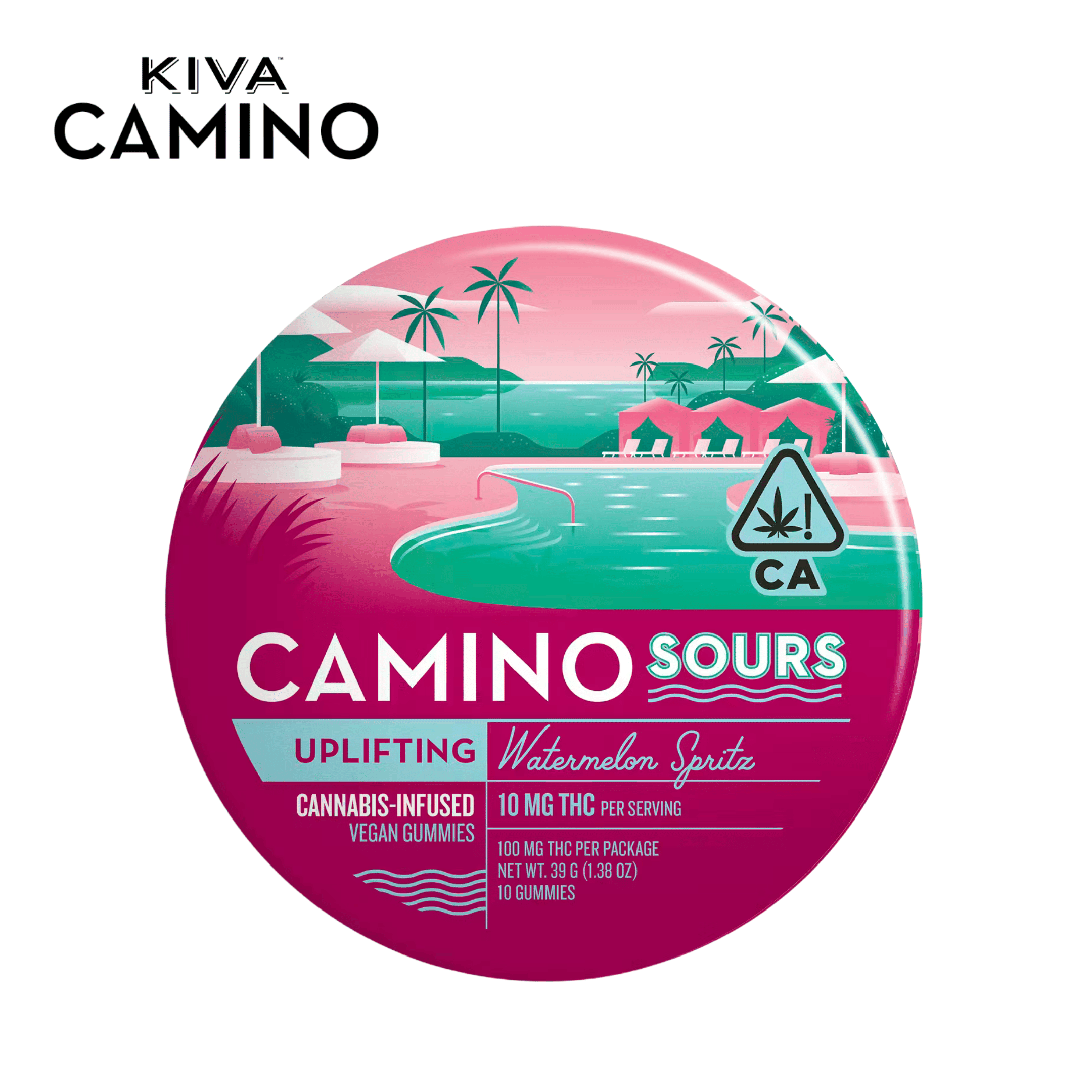 Camino Sours - Watermelon Spritz 'Uplifting' - Gummies - 100mg - Kiva -  - $17.99 - Edibles