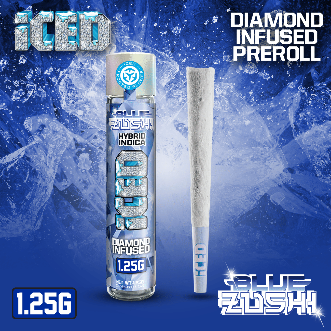 Blue Zushi - 1.25g Infused Preroll - ICED - Infused PR - Indica - $14 - Infused Preroll