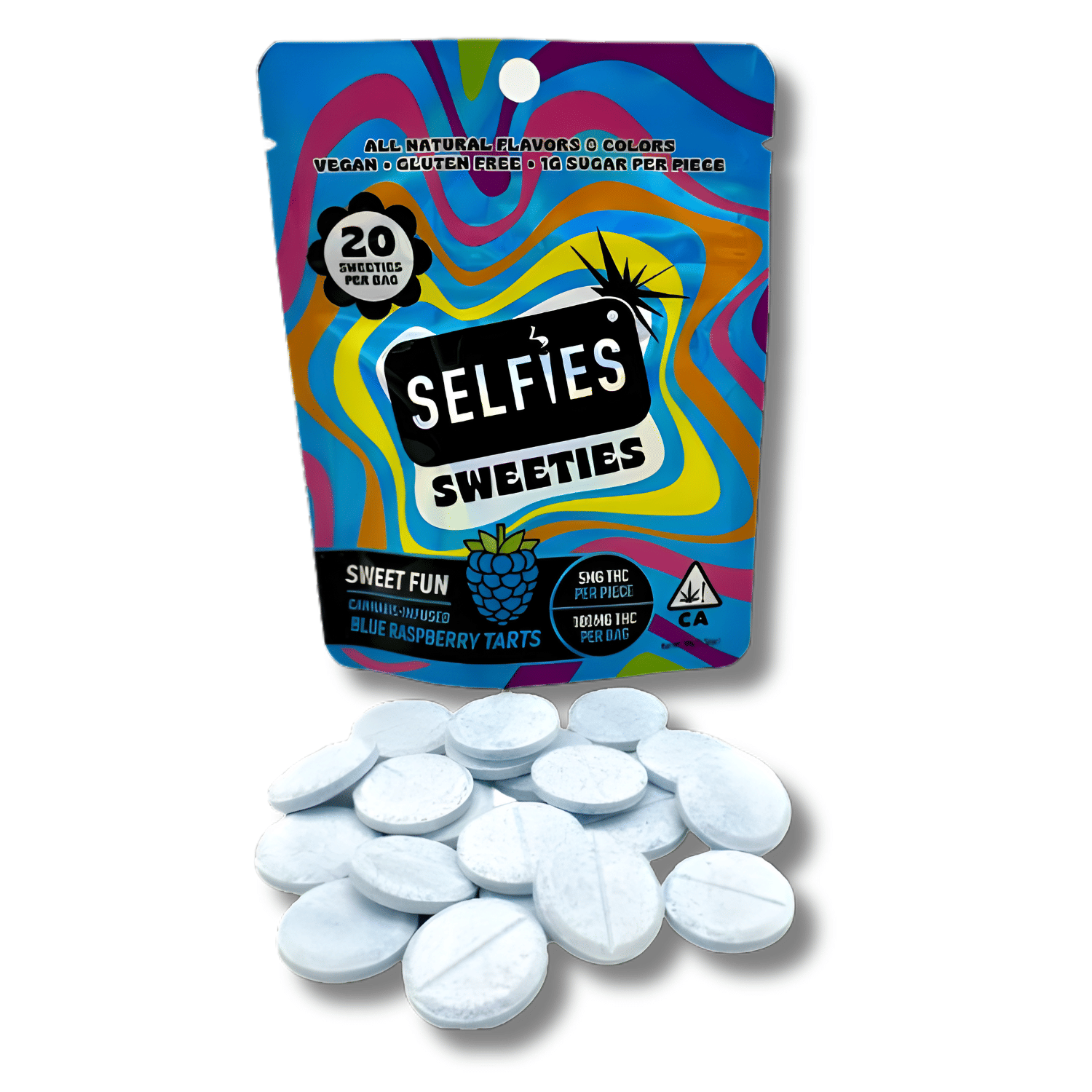 Blue Raspberry 'Sweet Fun' Tarts 20pk - Selfies -  - $17.60 - Edible