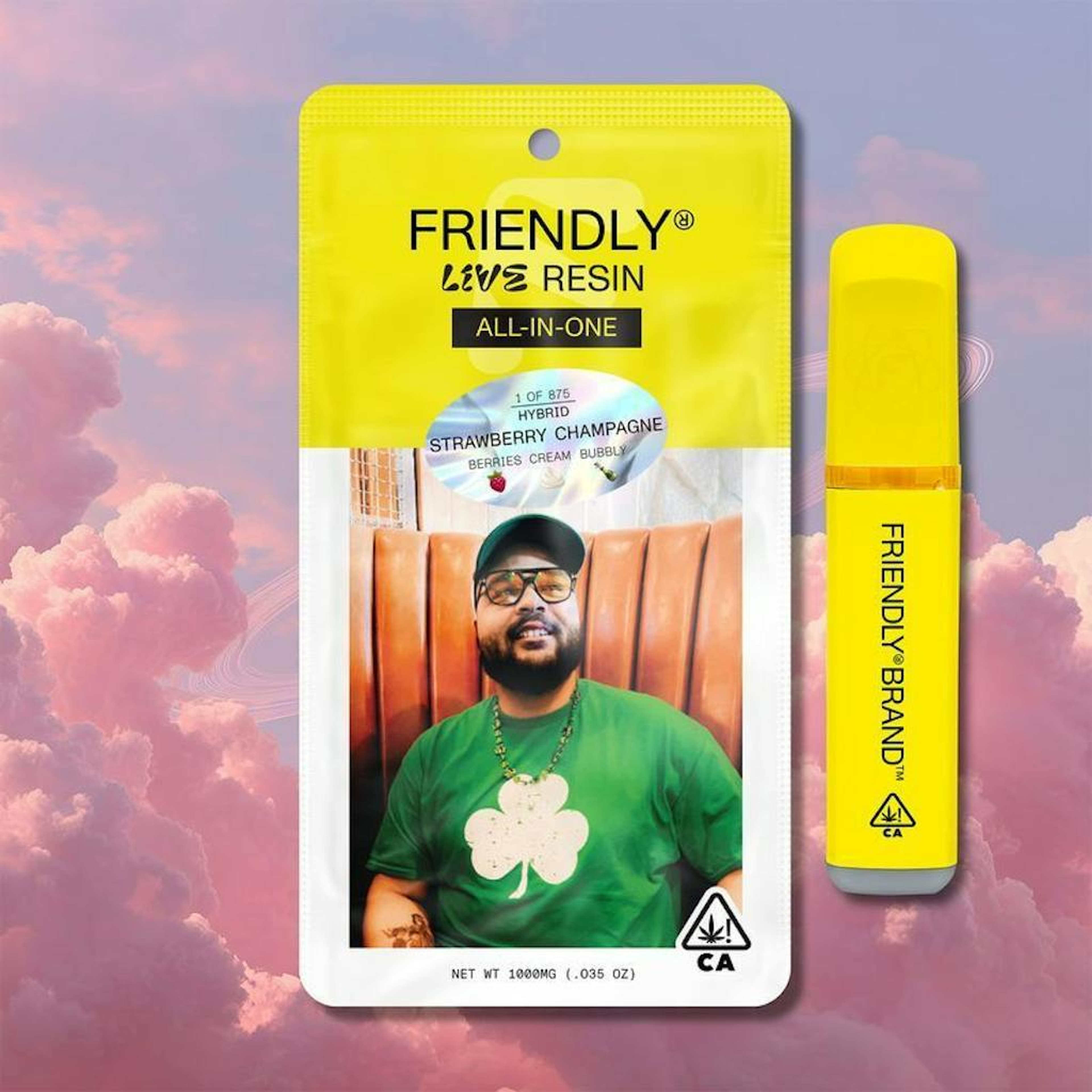 Strawberry Champagne - 1g Live Resin Disposable - Friendly Brand - 1g Dispo - Hybrid - $51 - All-In-One (Disposables)