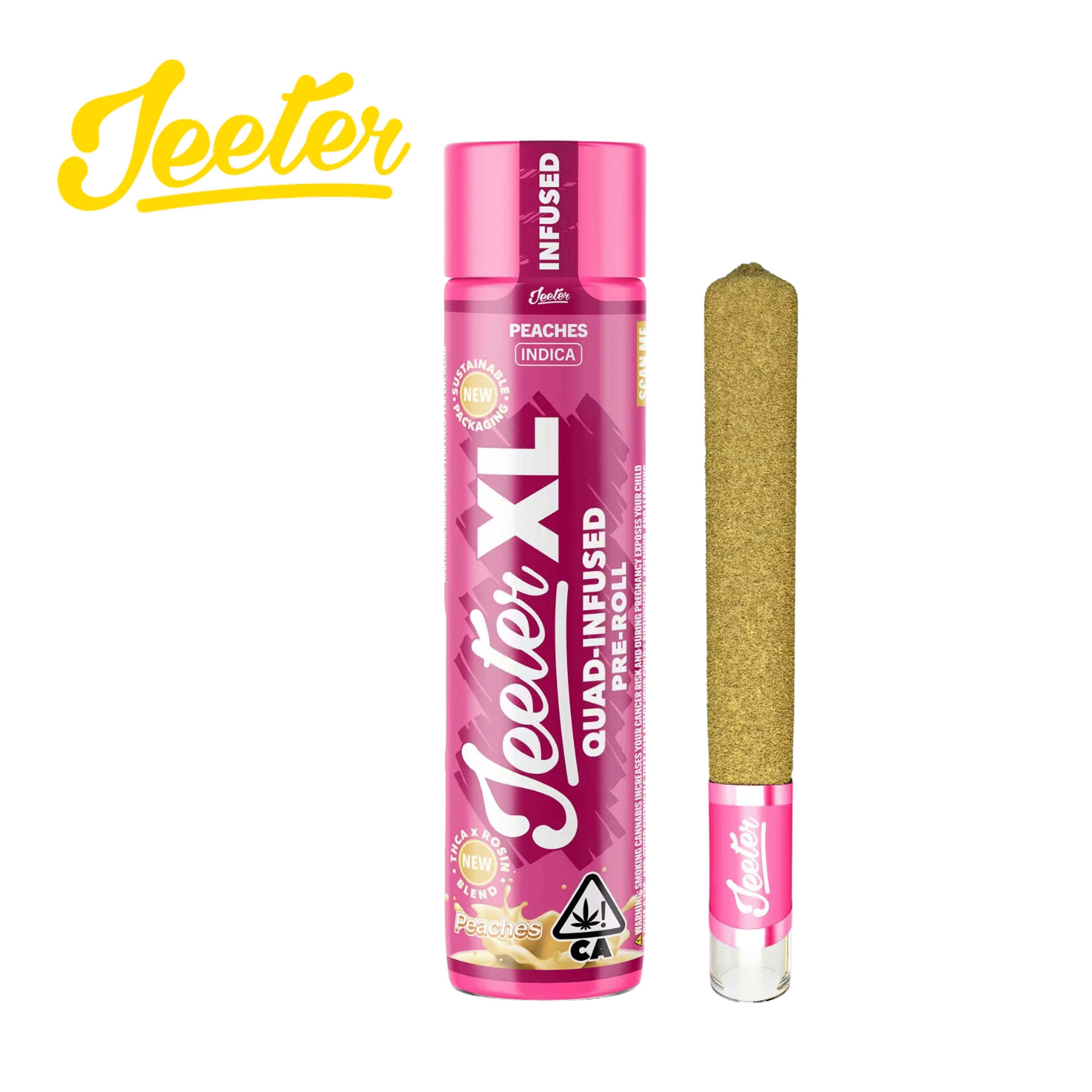 Jeeter XL - Peaches - Quadruple Infused Pre-Roll - 2g - Jeeter - Peaches XL - $29.99 - Pre-Rolls
