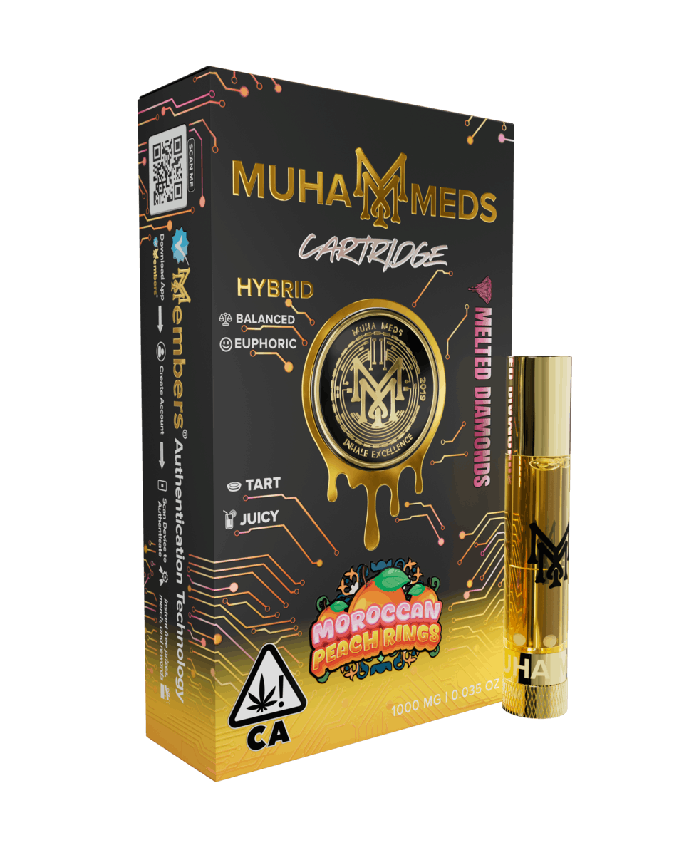 Muha Meds | 1g 510 Liquid Diamond + Botanical Terpene Cartridge  Moroccan Peach Rings - Muha Meds -  - $20 - Vape Carts