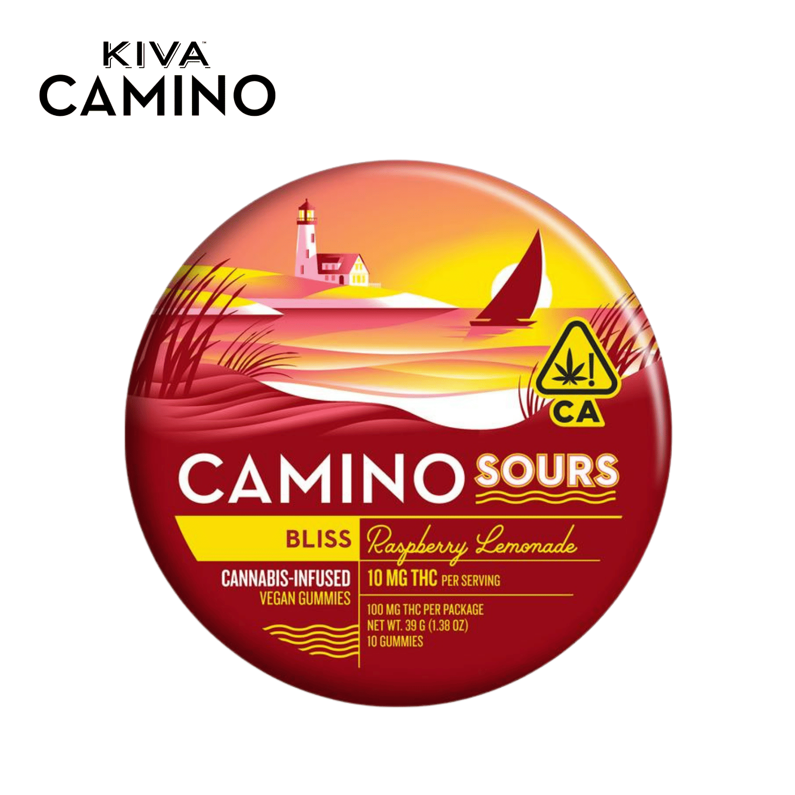 Camino Sours - Raspberry Lemonade 'Bliss' - Gummy - 100mg - Kiva -  - $17.99 - Edibles