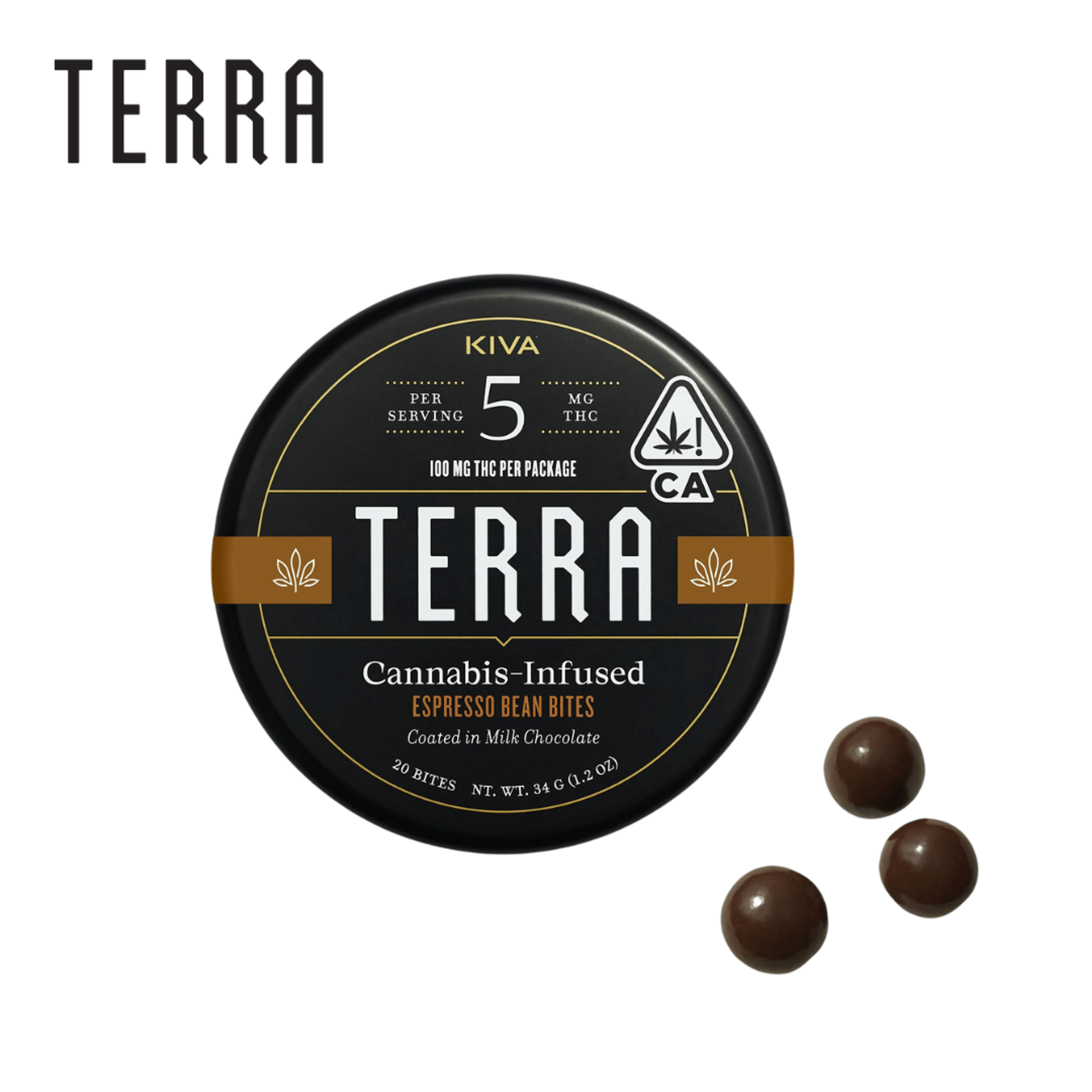 Kiva Terra Bites - Espresso Beans Coated in Dark Chocolate - 100mg - Kiva - Espresso - $23.99 - Edibles