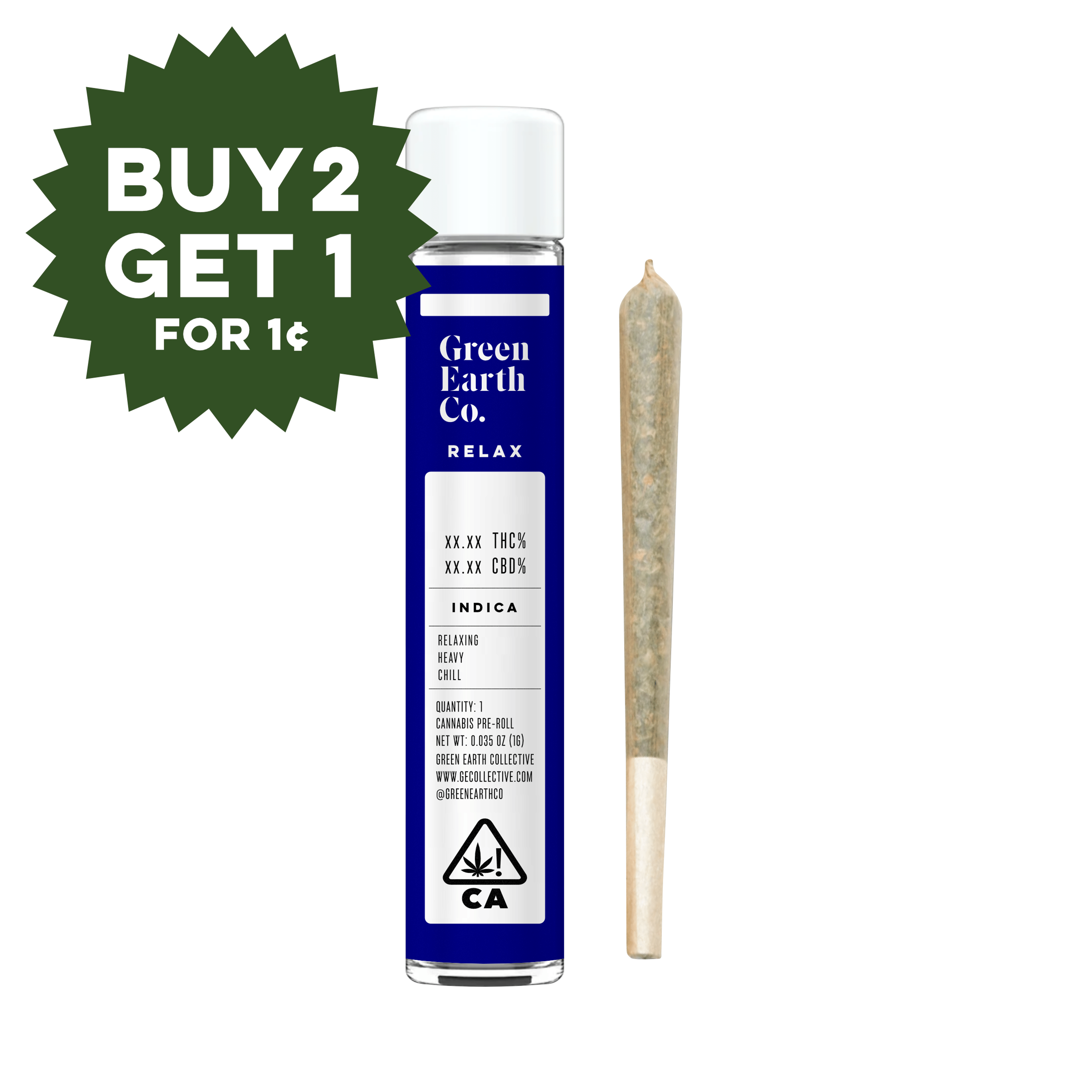 Earth Tubes | Runtz Top Shelf Pre-Roll - 1g - Green Earth Co. - - $8 - Pre-Rolls