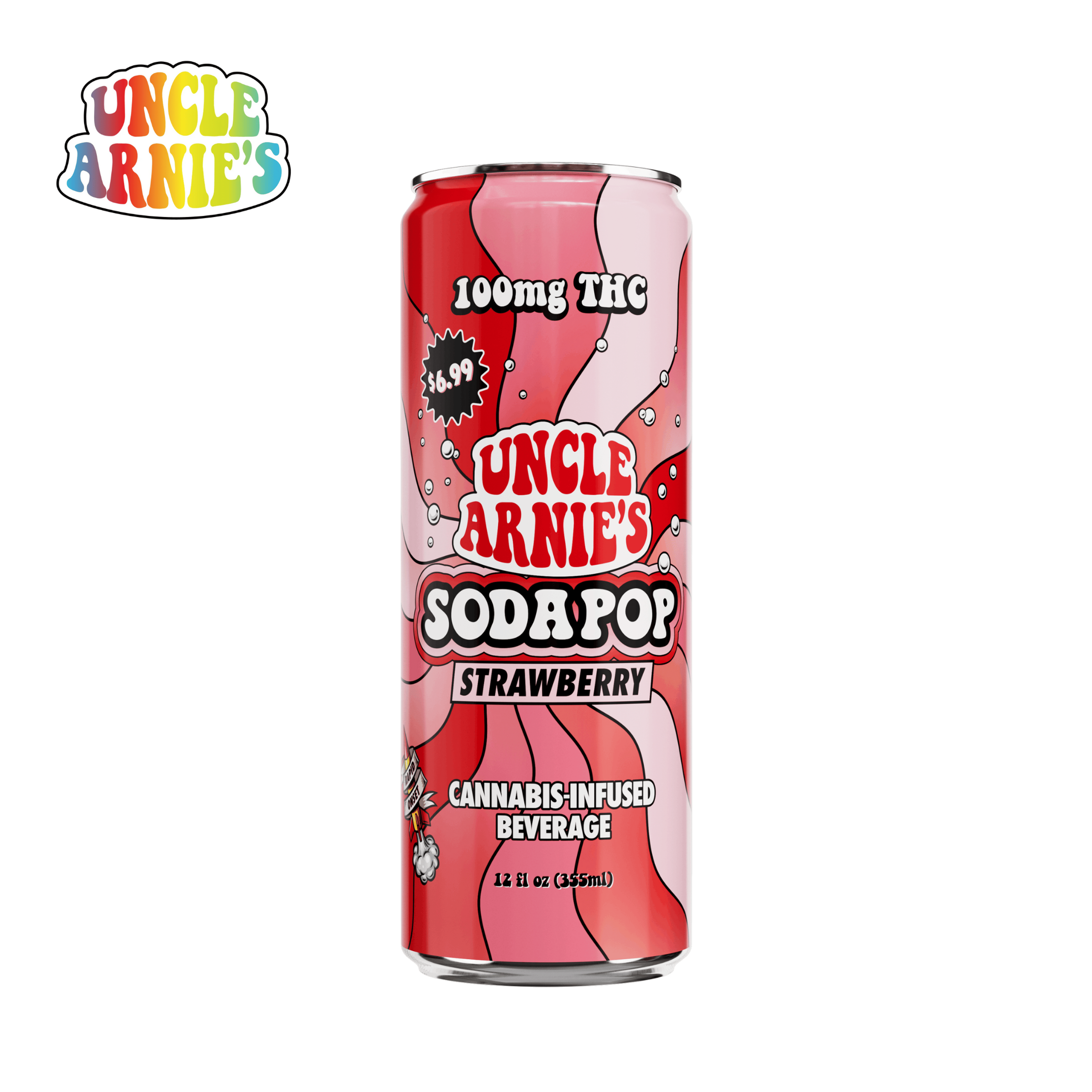 Uncle Arnies - Strawberry Soda Pop - 12 oz. - 100mg - Uncle Arnie's - 12fl. oz. - $5.99 - Beverages