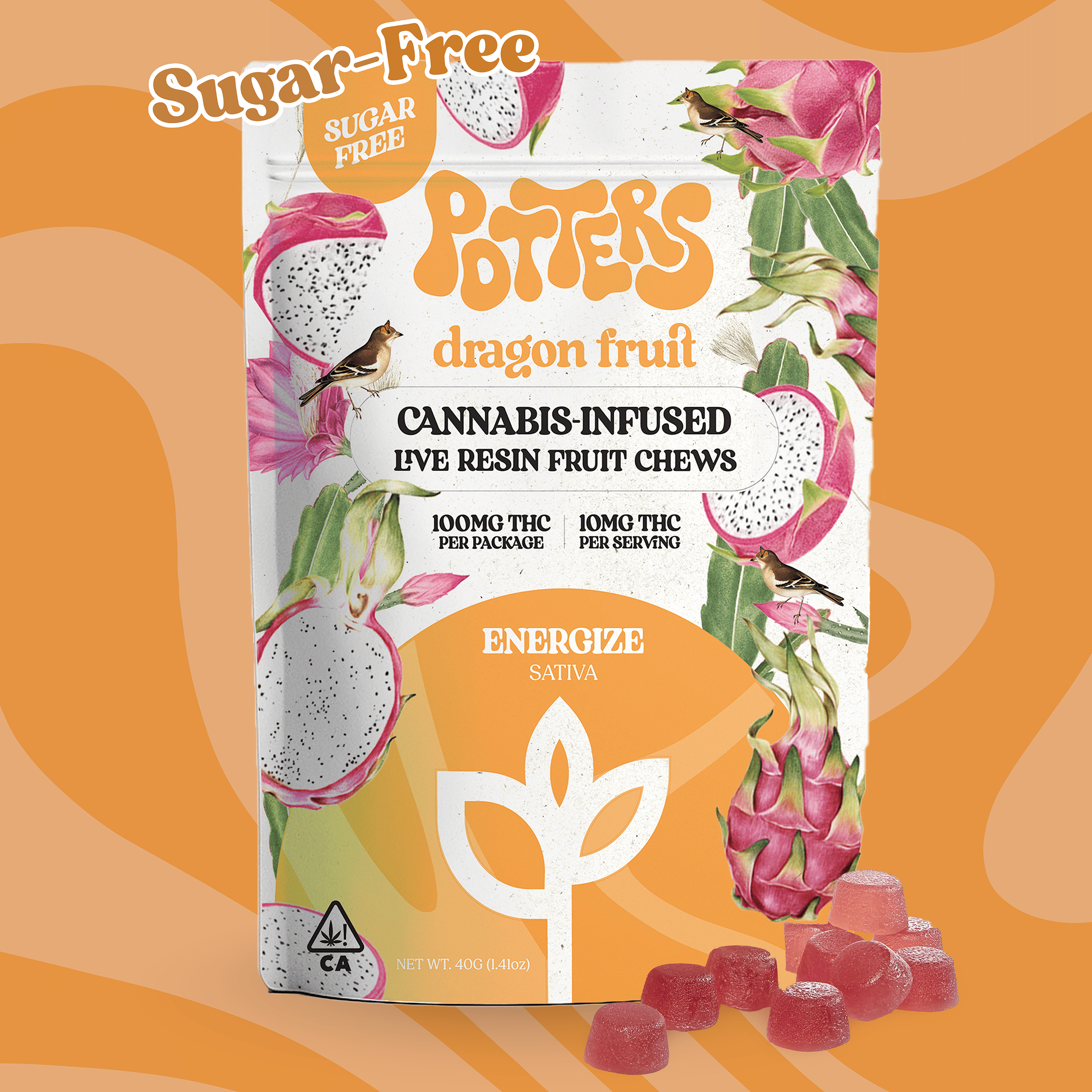 Dragon Fruit Live Resin Fruit Chews 100mg - Potters Cannabis Co. -  - $16.50 - Edible