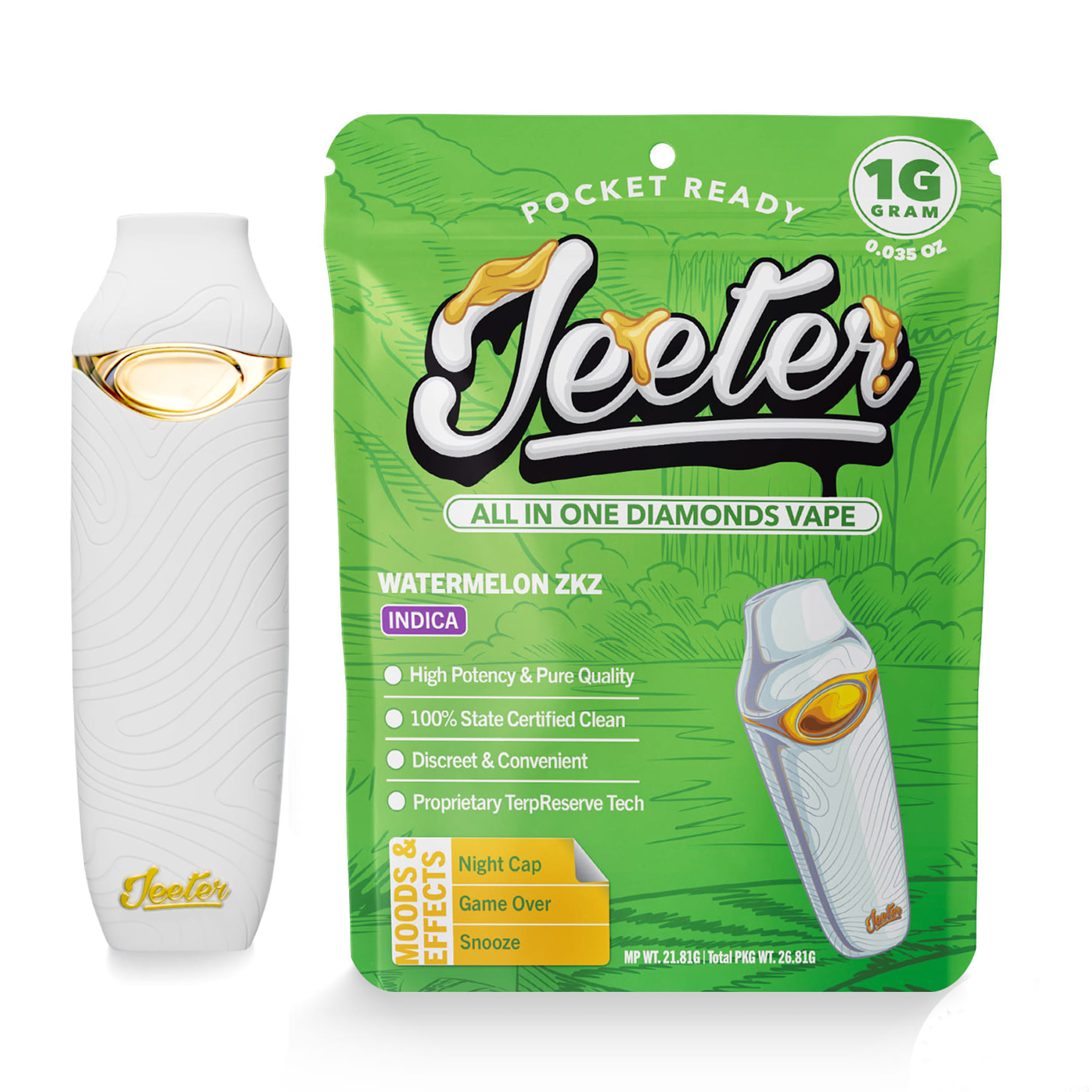 Watermelon ZKZ (I) - Liquid Diamonds AIO 1g - Jeeter - Watermelon ZKZ (I) - $31 - Cartridges