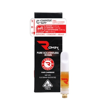 Rokin: Reserve Rosin - GMO Garlic Cookies - Cartridge 0.5g - Rokin Cannabis -  - $30 - Standard Cartridges