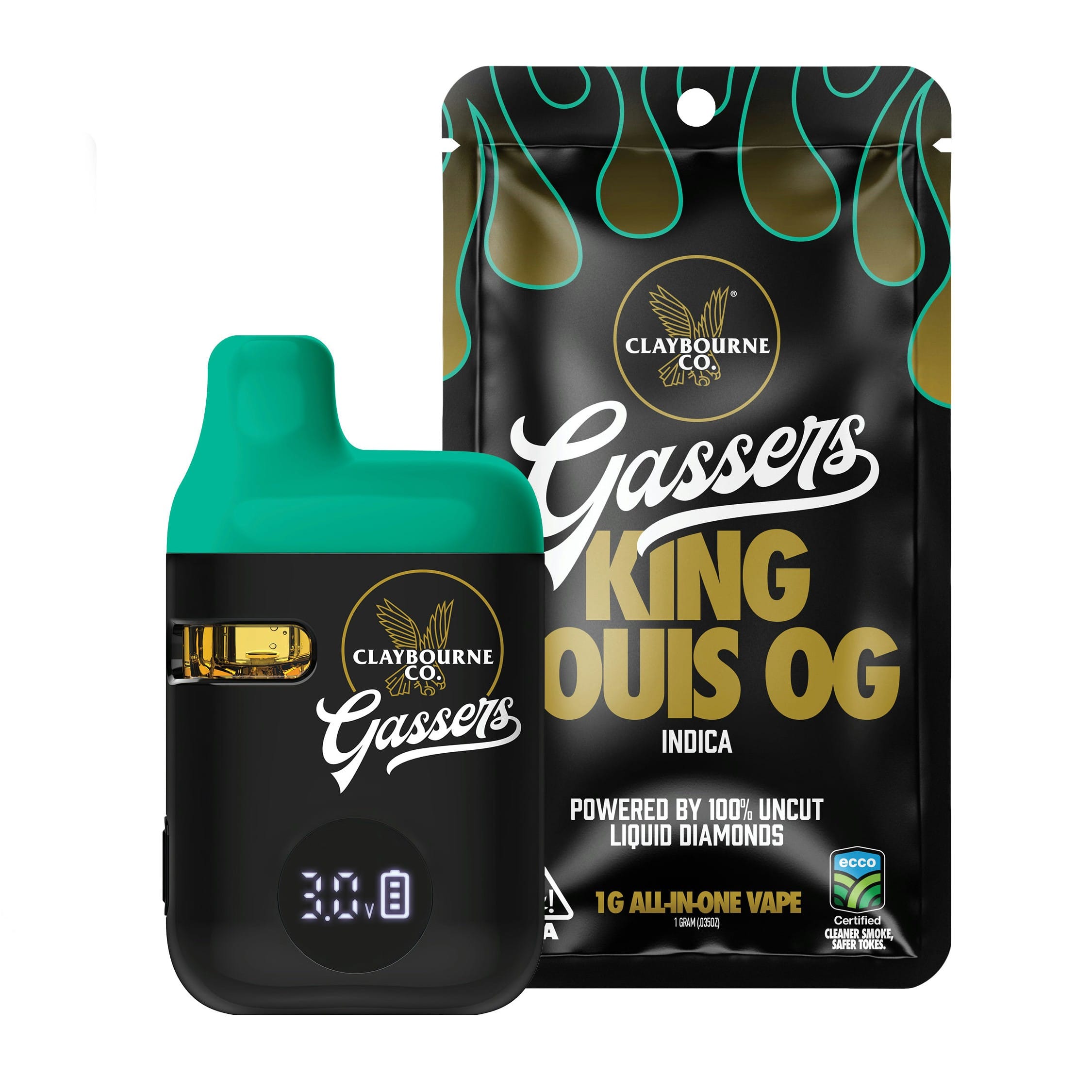 Claybourne Liquid Diamond AIO - King Louis OG - 1G - Claybourne - AIO Diamonds - $29.99 - Disposable Vape Pens (All In One)