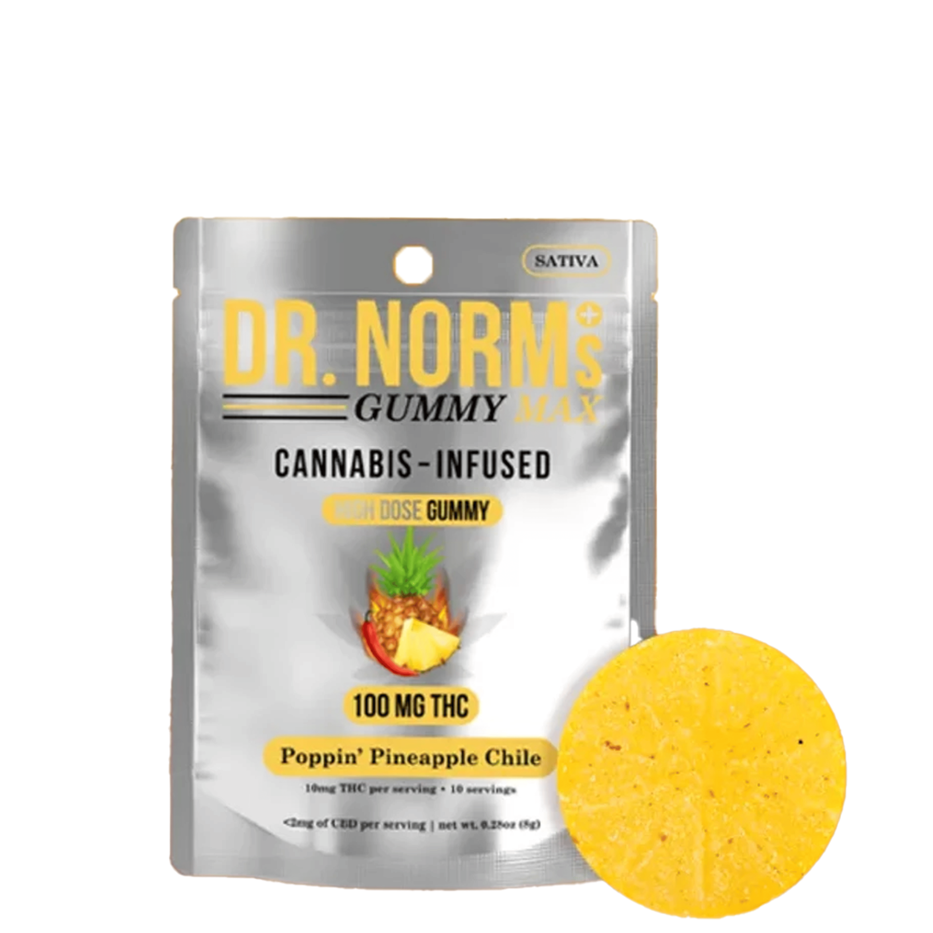 Poppin' Pineapple Chile High Dose Gummy (100Mg)(1PK) - Dr. Norm's - - $10 - Edible