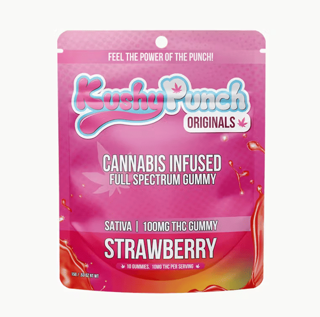 Kushy Punch - Sativa Strawberry INDIVIDUAL GUMMIES 100MG