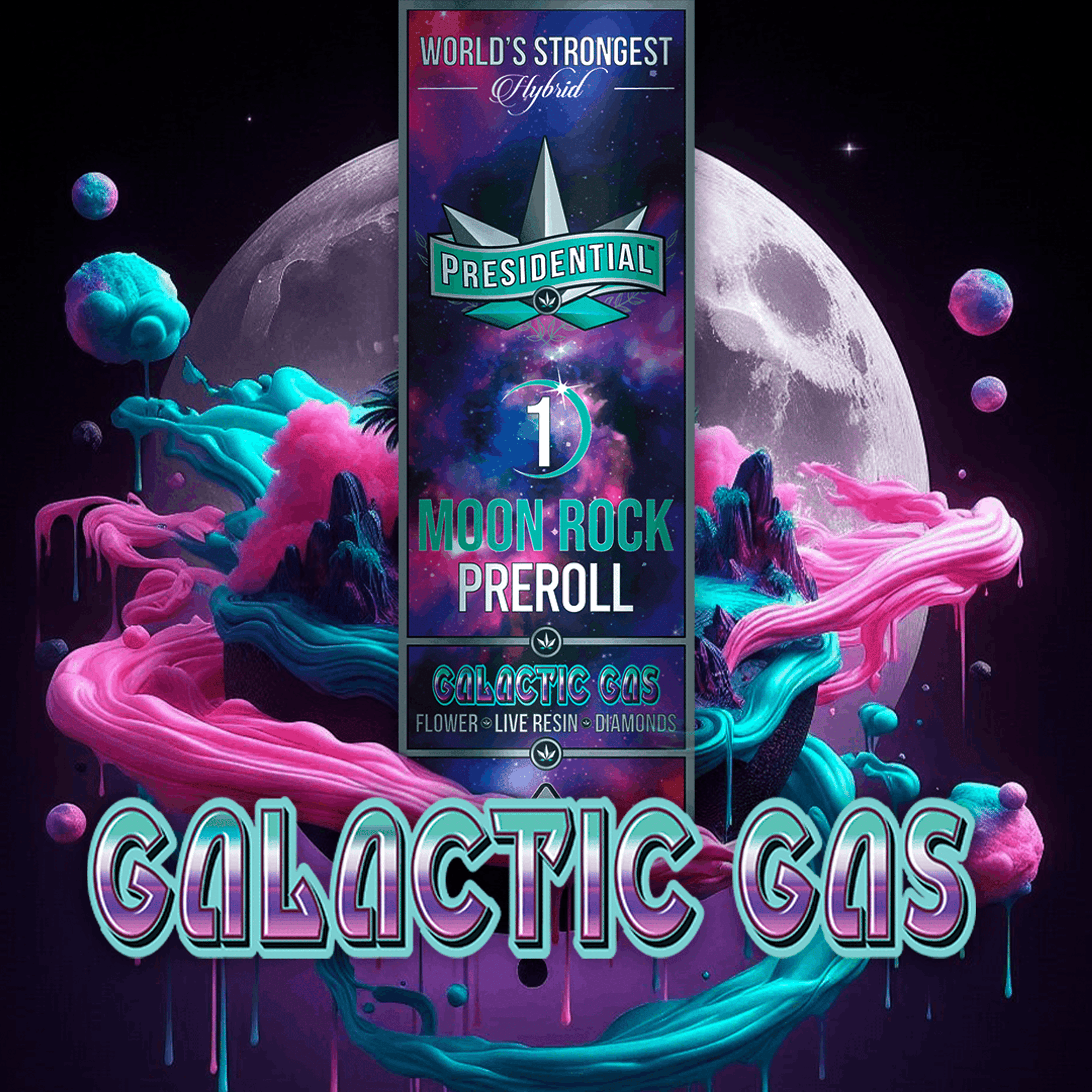 Galactic Gas - 1G Moon Rock Pre Roll - Presidential - Galactic Gas (H) - $13 - Pre-Rolls