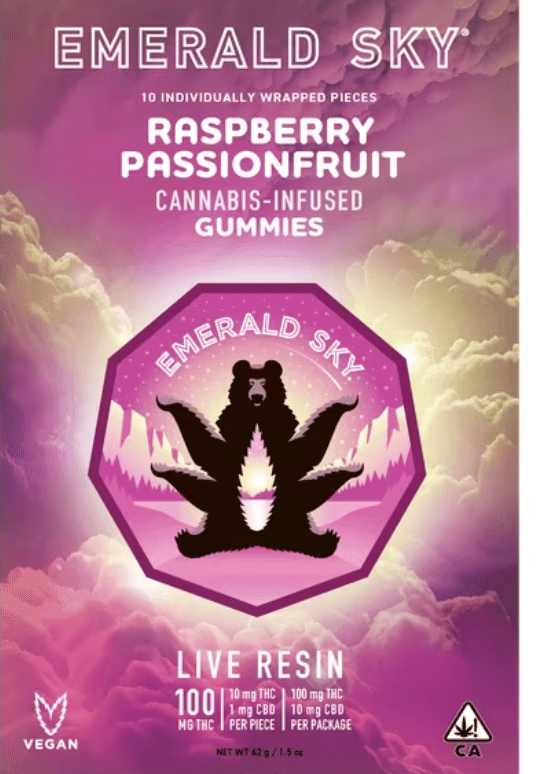 RASPBERRY PASSIONFRUIT LIVE RESIN GUMMY - Emerald Sky -  - $11.25 - Edibles
