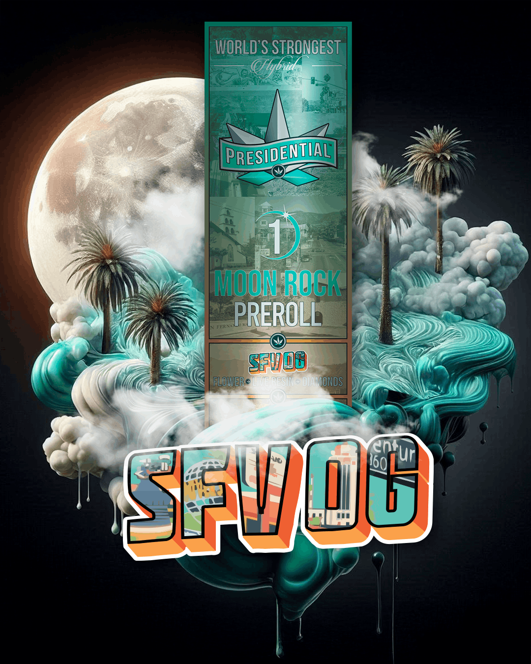 SFV OG (H) Moon Rock Preroll 1g - Presidential - SFV OG (H) Preroll - $11.90 - Pre-Rolls