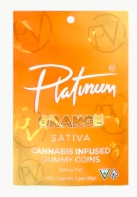 Platinum Vape - 100mg Distillate Gummy - Orange - Sativa -  - $14.99 - Edibles