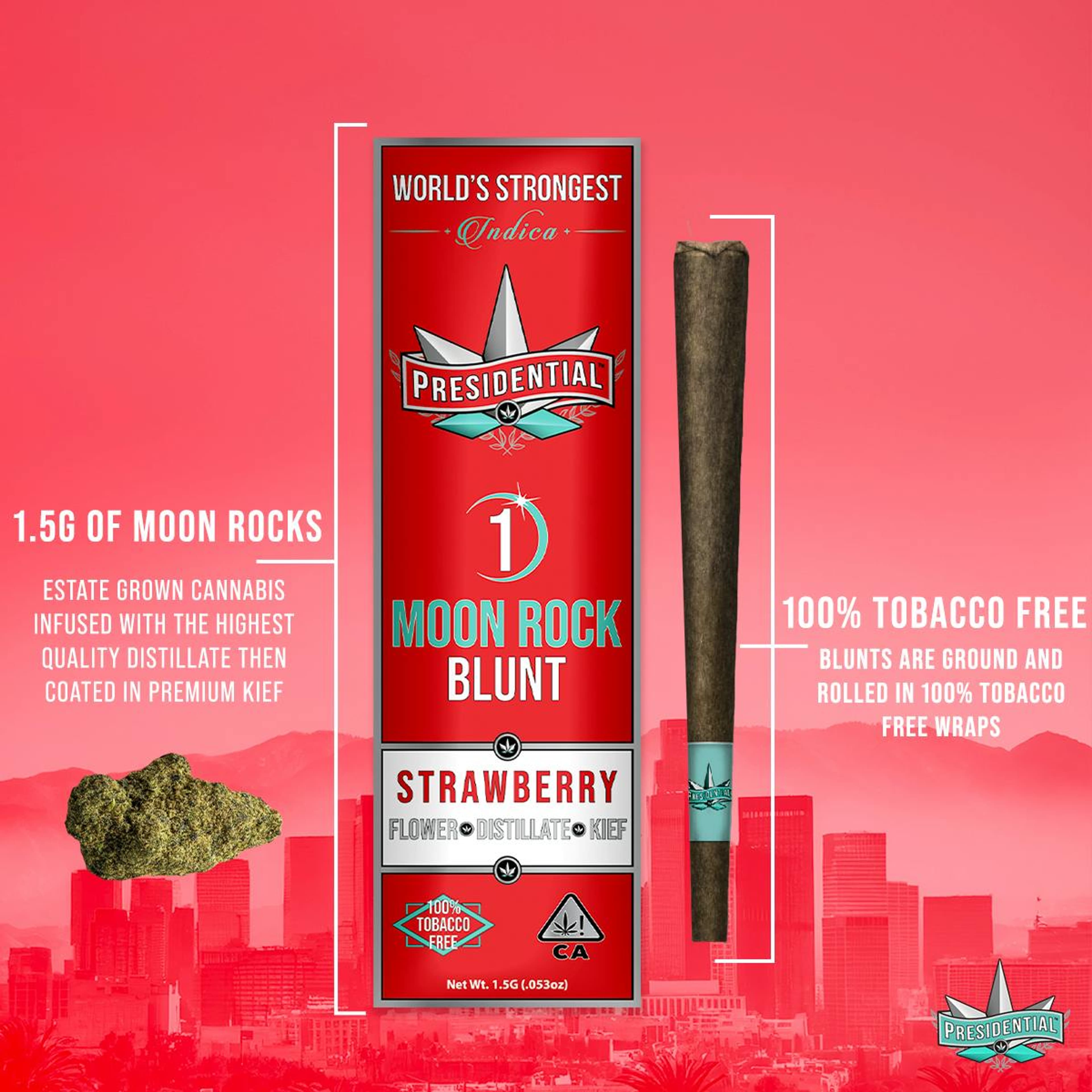Strawberry 1G Infused Blunt - Presidential - - $14.85 - Pre-Rolls