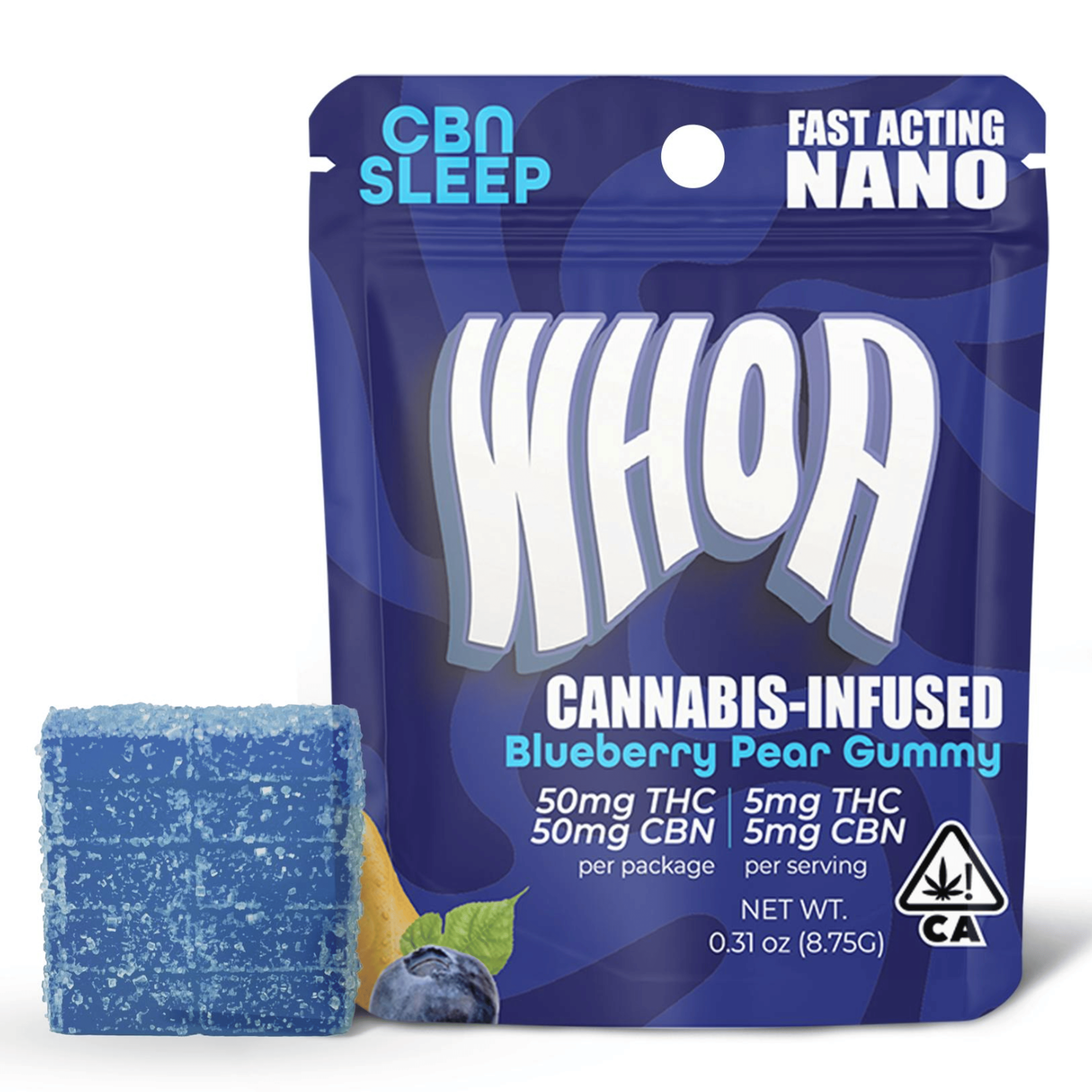 Blueberry Pear 1:1 CBN Gummy 100mg - WHOA - - $6.75 - Edible