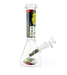 Large Graphic Design Water Pipe - Clear, Gold, Bob Marley - $68.99 - Accessories / Non-MBT Taxable Products