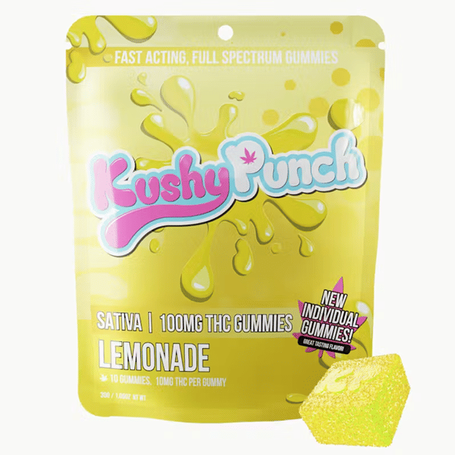 Kushy Punch - Sativa Lemonade INDIVIDUAL GUMMIES 100MG