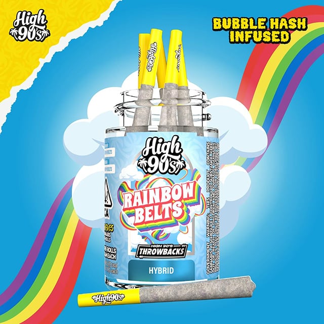 High 90s Preroll - Rainbow Belts (2.5g/5-pack Hybrid) *NEXT DAY DELIVERY ONLY*