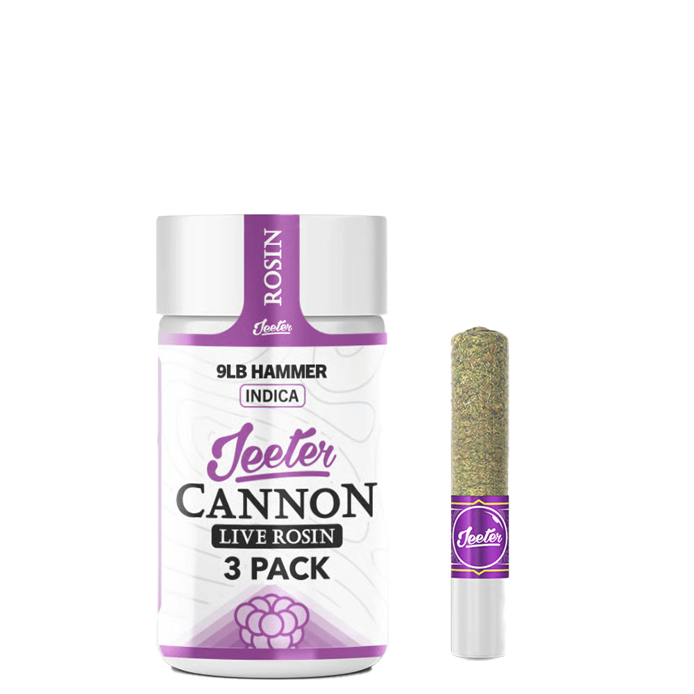 9LB Hammer Live Rosin Infused Baby Cannon Pre-Rolls (3Pk)(1.5G) - Jeeter - (3Pk)(1.5G) - $35 - Preroll