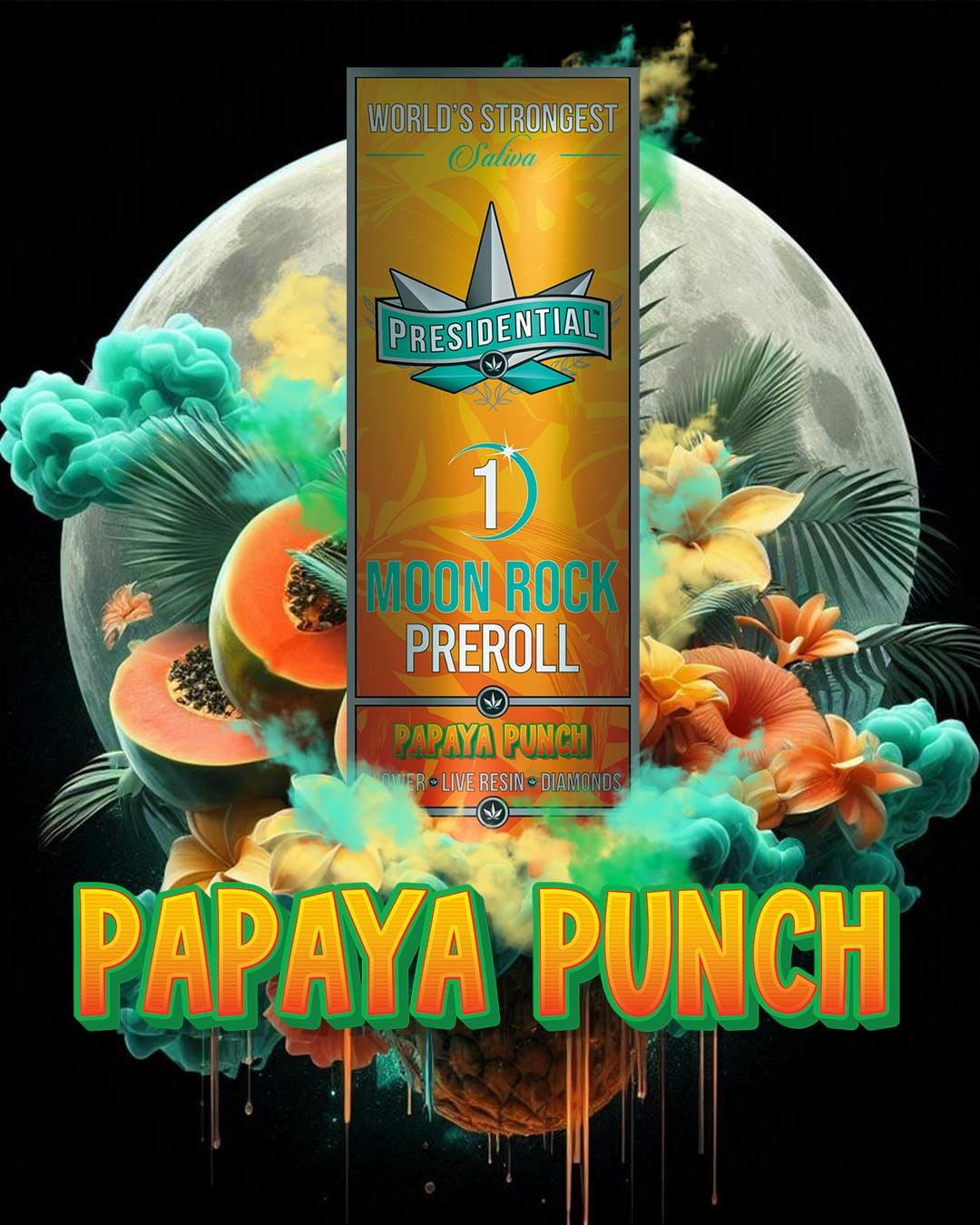 Presidential | 1g - Papaya Punch - Moon Rock Infused Pre-Roll - Sativa - Presidential -  - $15 - Pre-Rolls