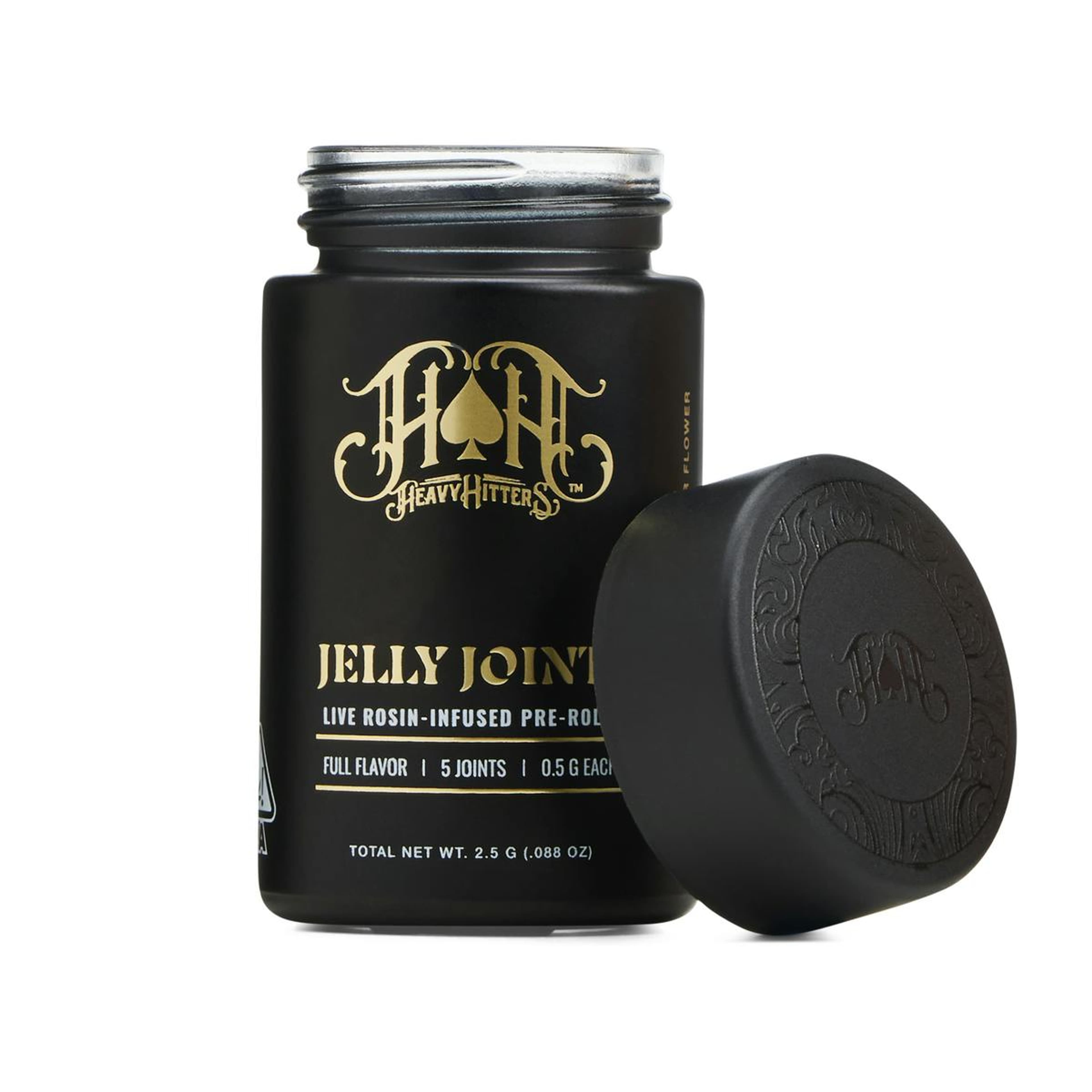 Spray Tan (Flower) x Roasted Garlic Margy (Rosin) Infused Jelly Joints 5 Pack - 2.5g - Heavy Hitters - - $44 - Infused Pre-Rolls
